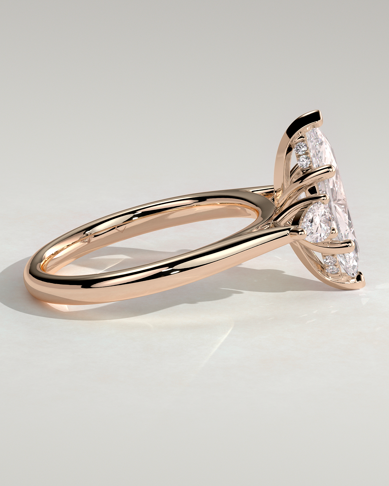 Hannah  Marquise Trilogy with Hidden Halo - 18k Rose Gold