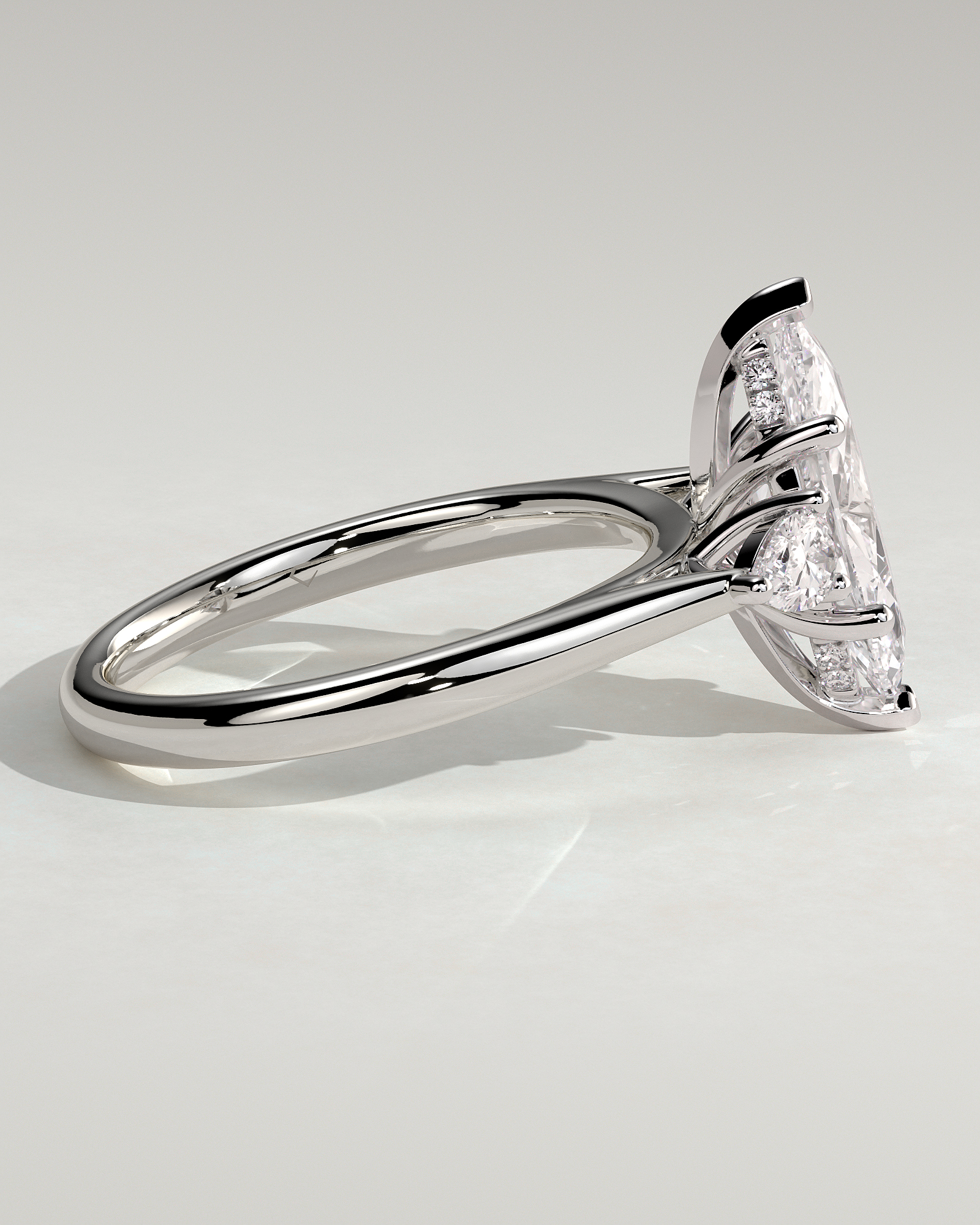 Hannah  Marquise Trilogy with Hidden Halo - 18k White Gold