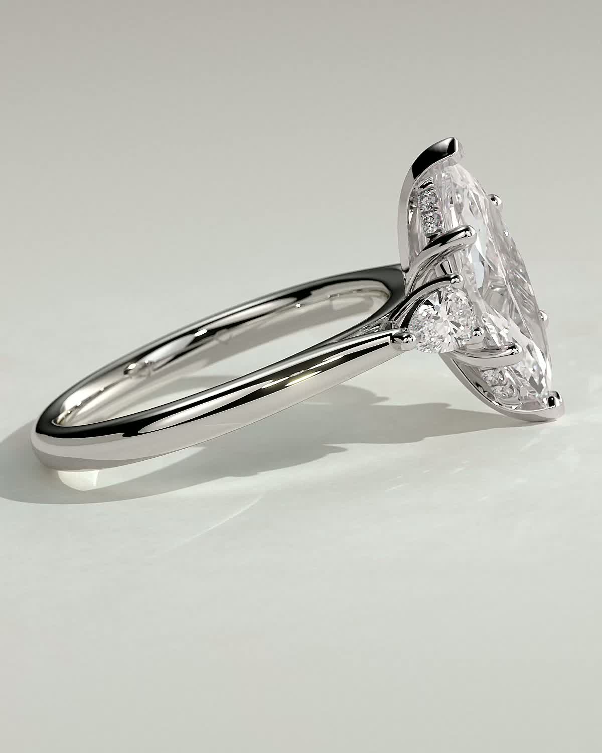 Hannah  Marquise Trilogy with Hidden Halo - 18k White Gold