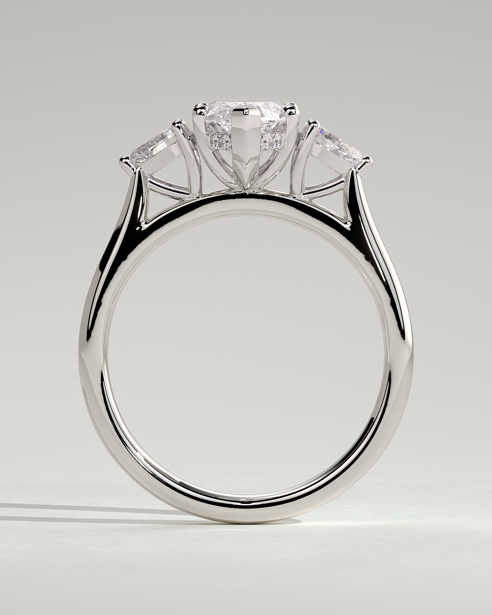 Hannah  Marquise Trilogy with Hidden Halo - 18k White Gold