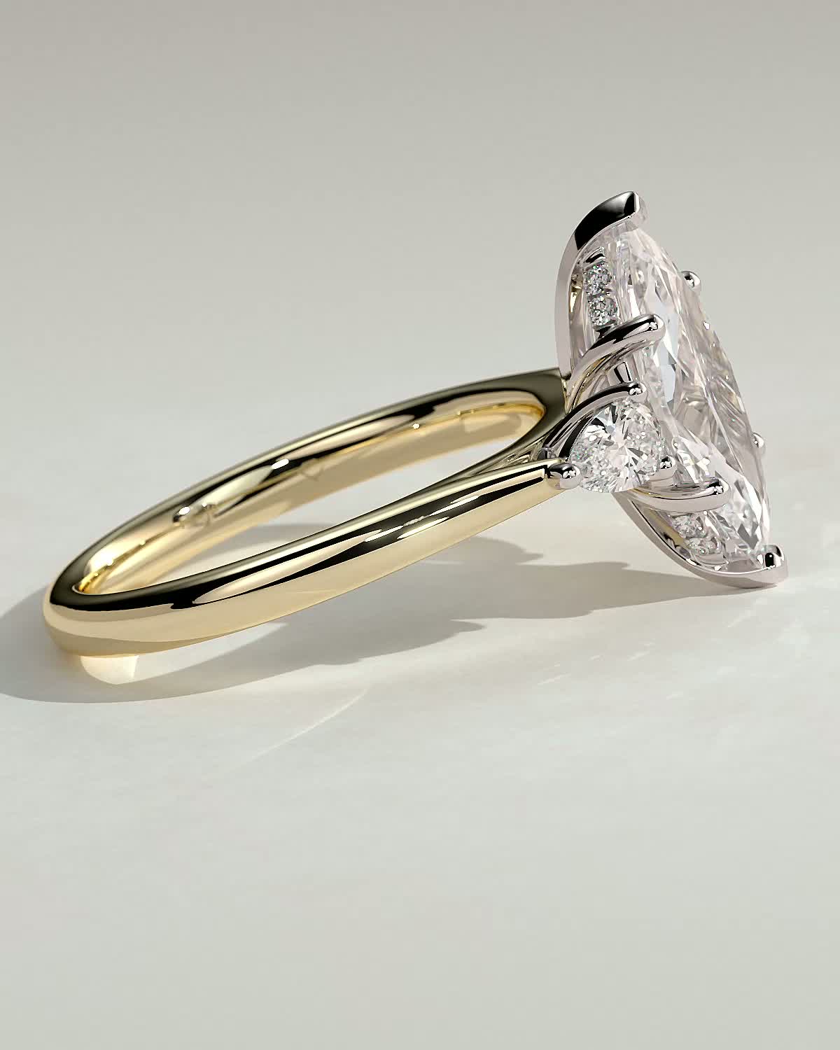 Hannah  Marquise Trilogy with Hidden Halo - 18k Yellow Gold / 18k White Gold