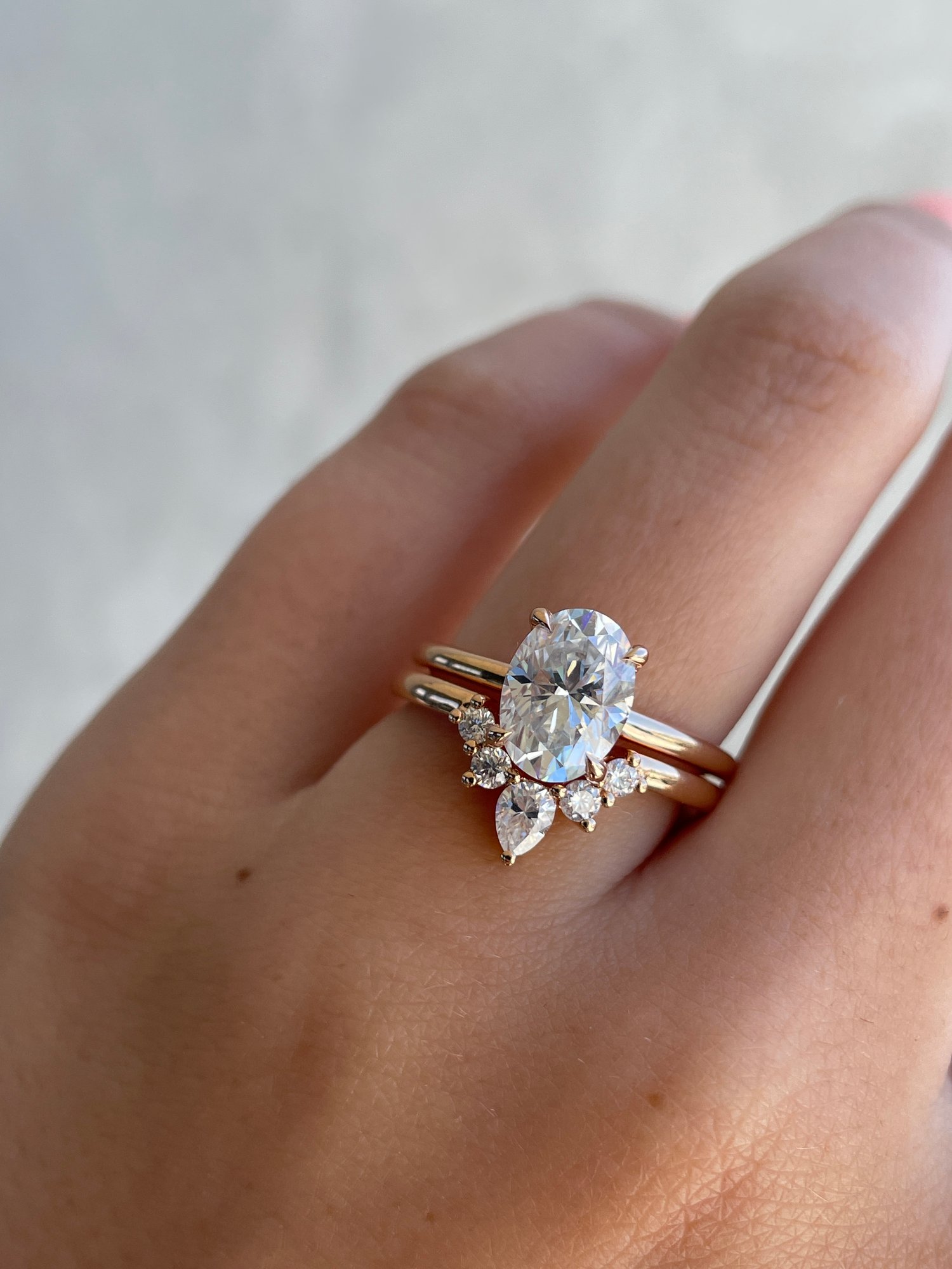 Harper   Accent Stones Curved Wedding Ring Lifestyle Image