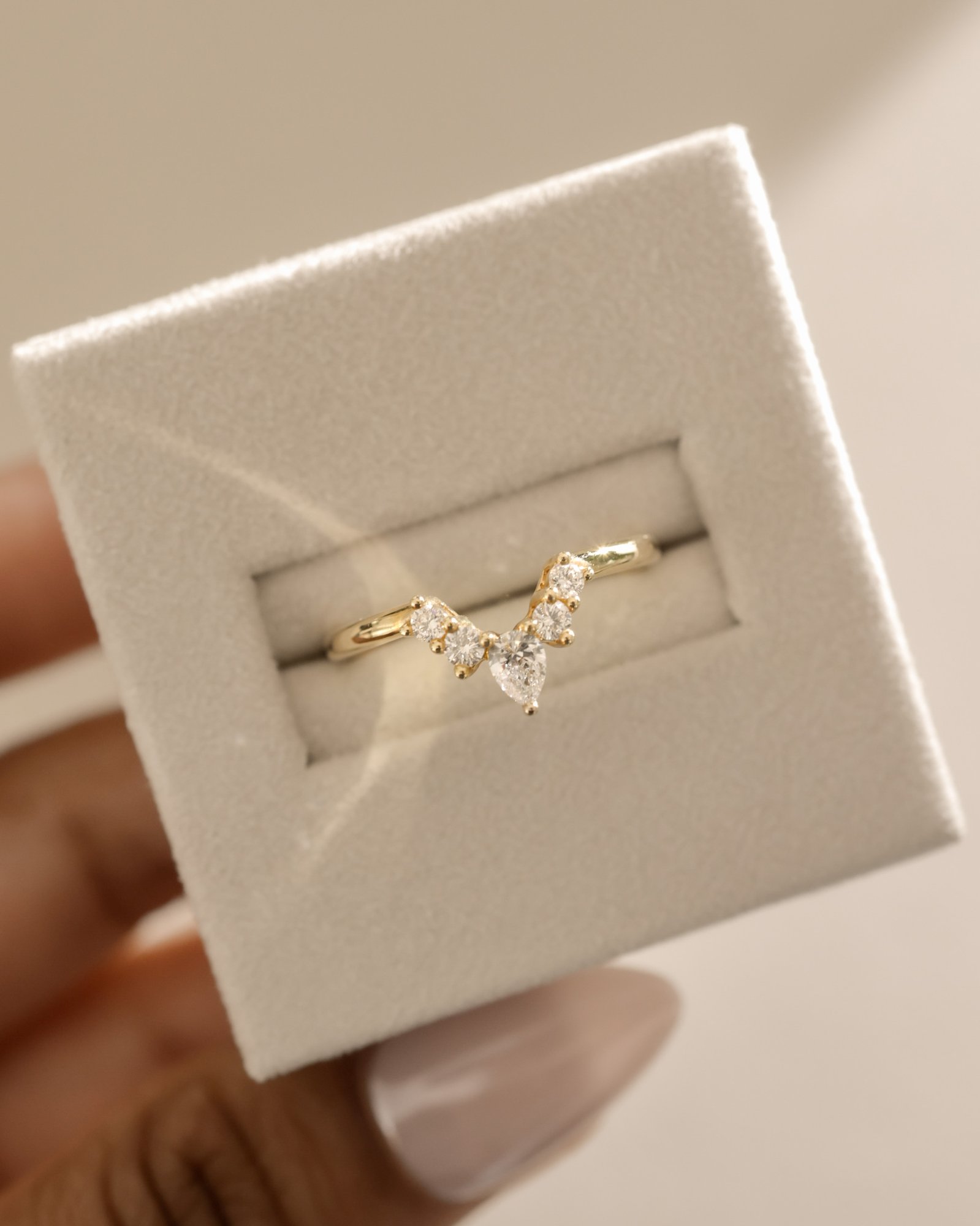 Harper   Accent Stones Curved Wedding Ring Lifestyle Image