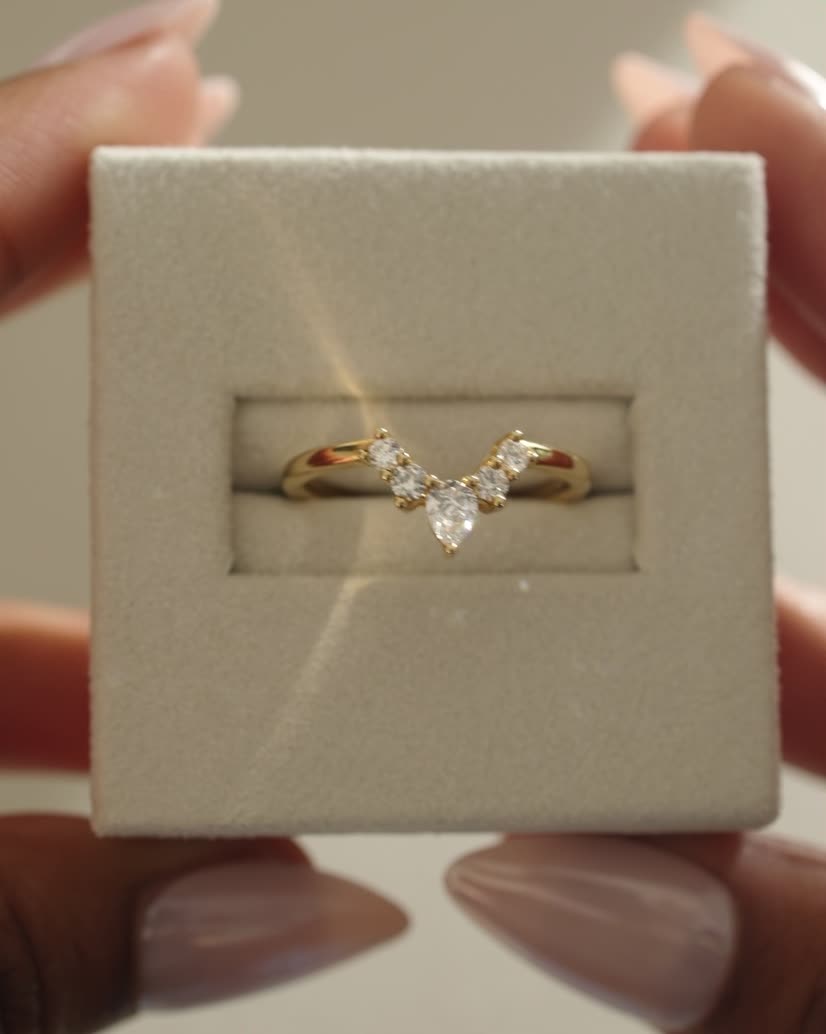 Harper   Accent Stones Curved Wedding Ring Lifestyle Image