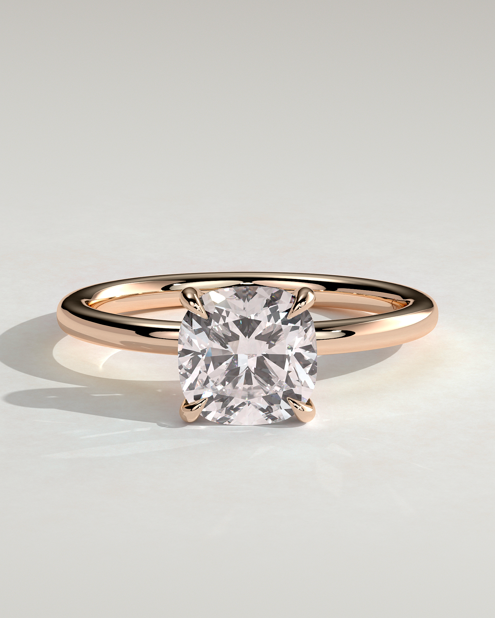 Hazel - Cushion Solitaire - 18k Rose Gold