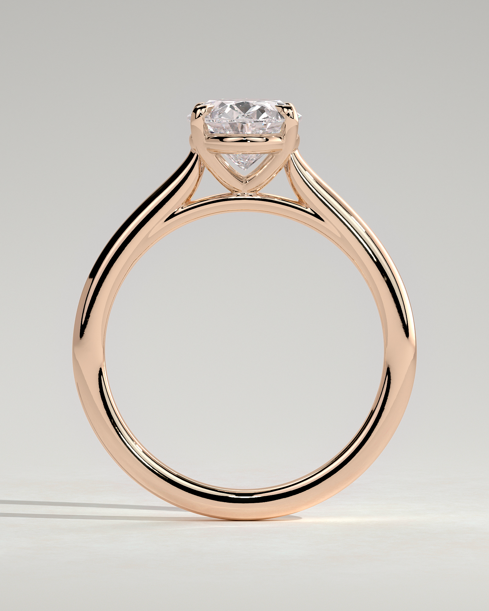 Hilary - 4 Claw Oval Solitaire - 18k Rose Gold