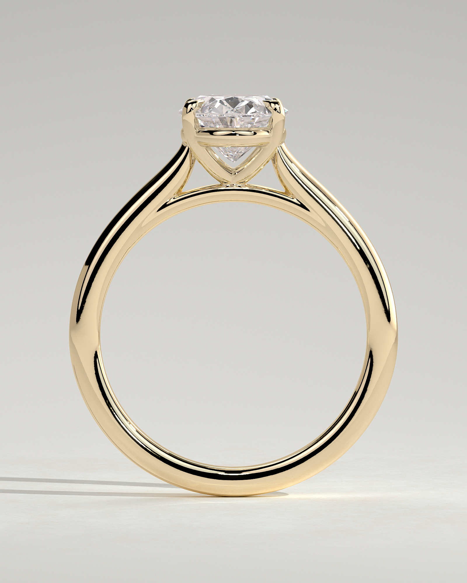 Hilary - 4 Claw Oval Solitaire - 18k Yellow Gold