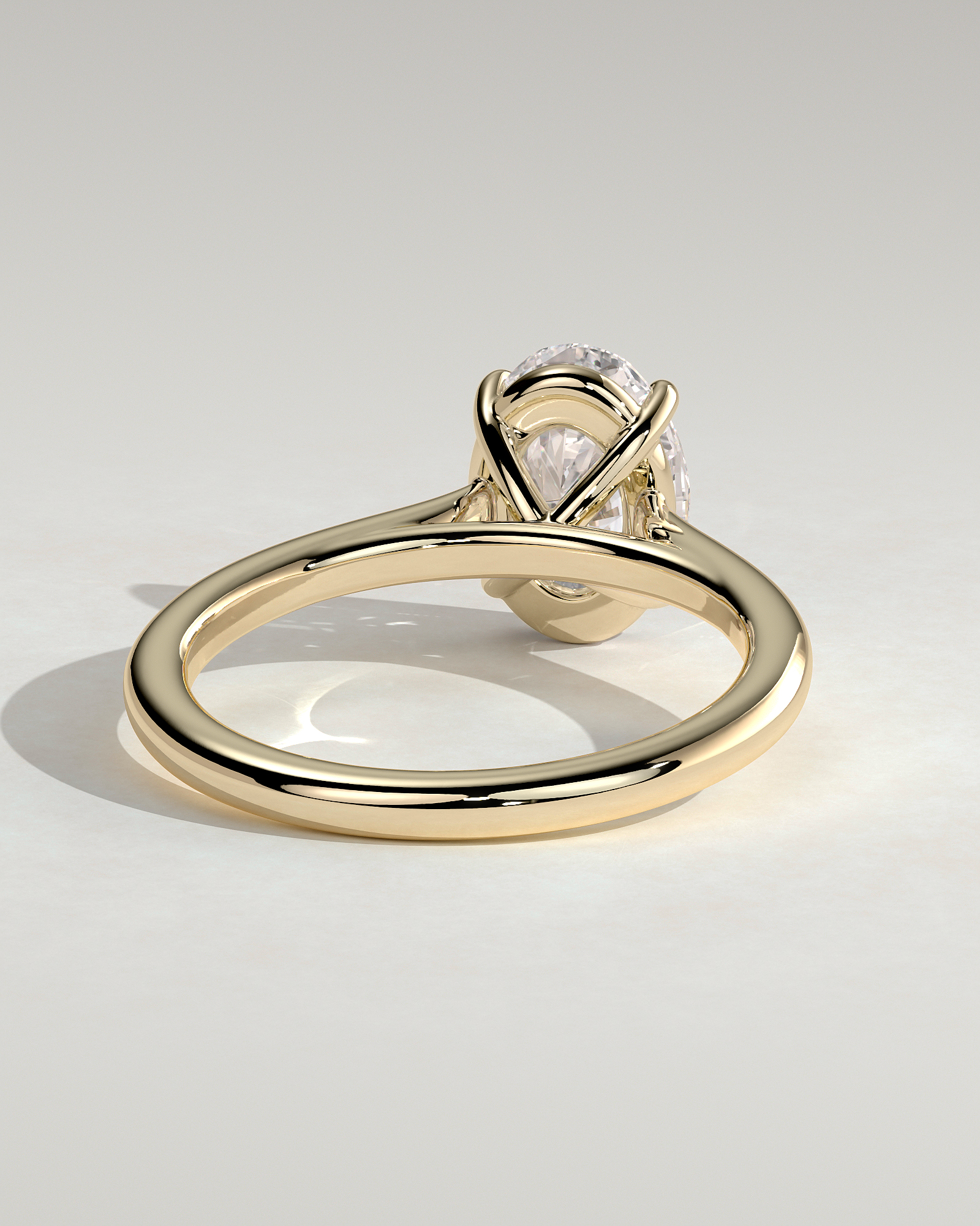 Hilary - 4 Claw Oval Solitaire - 18k Yellow Gold