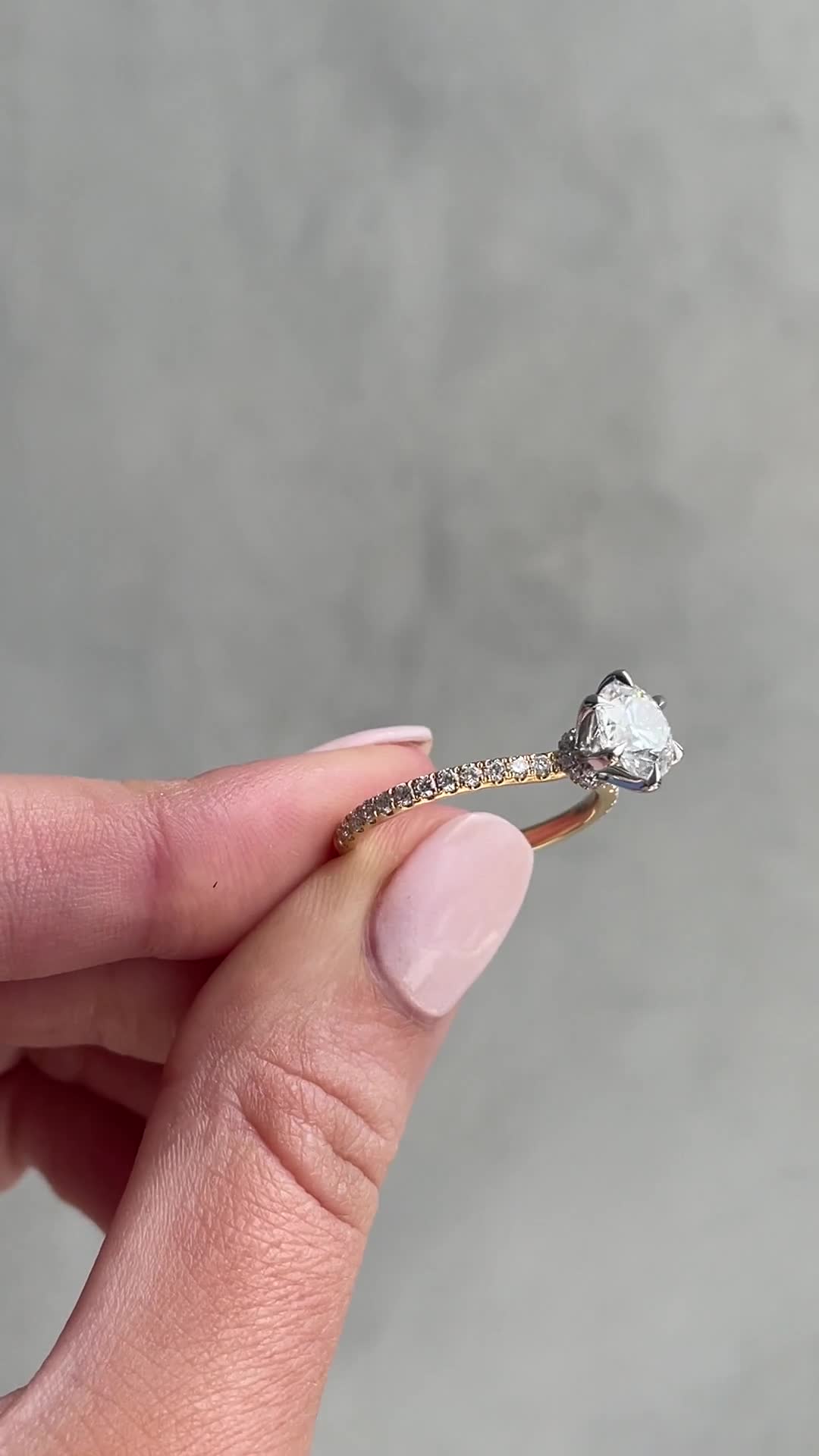 Holly - 6 Claw Pav Round Solitaire with Hidden Halo Lifestyle Image