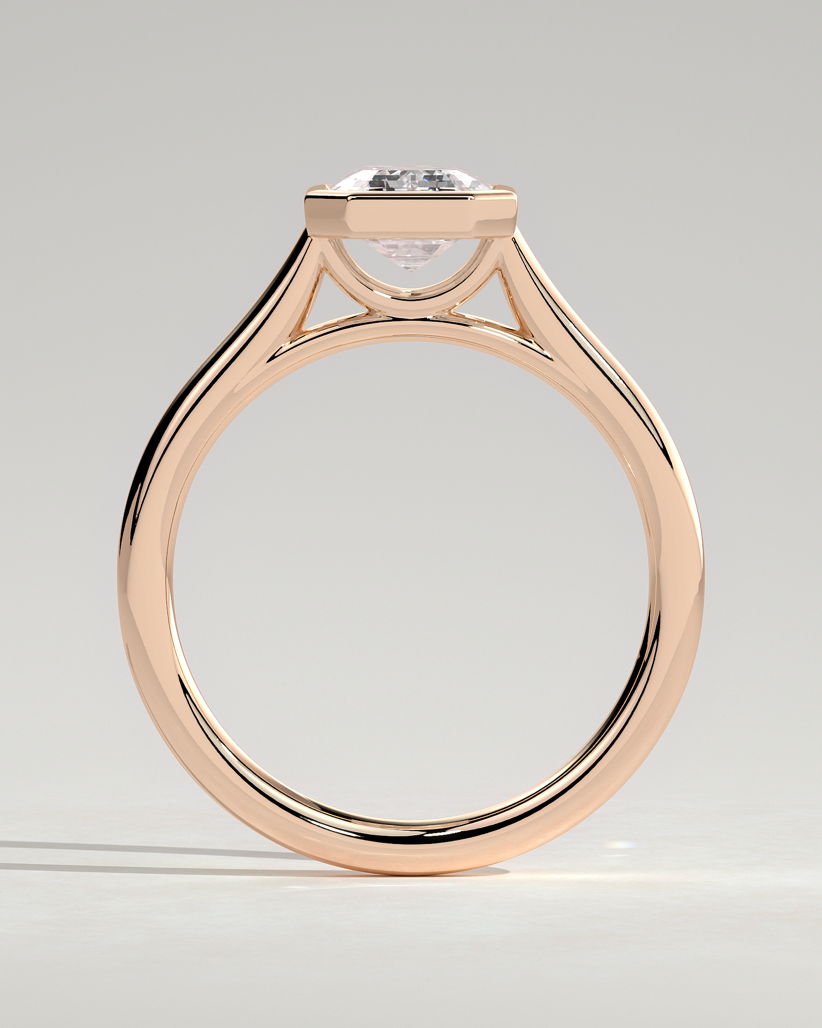 Imani - Bezel Set Emerald Solitaire - 18k Rose Gold