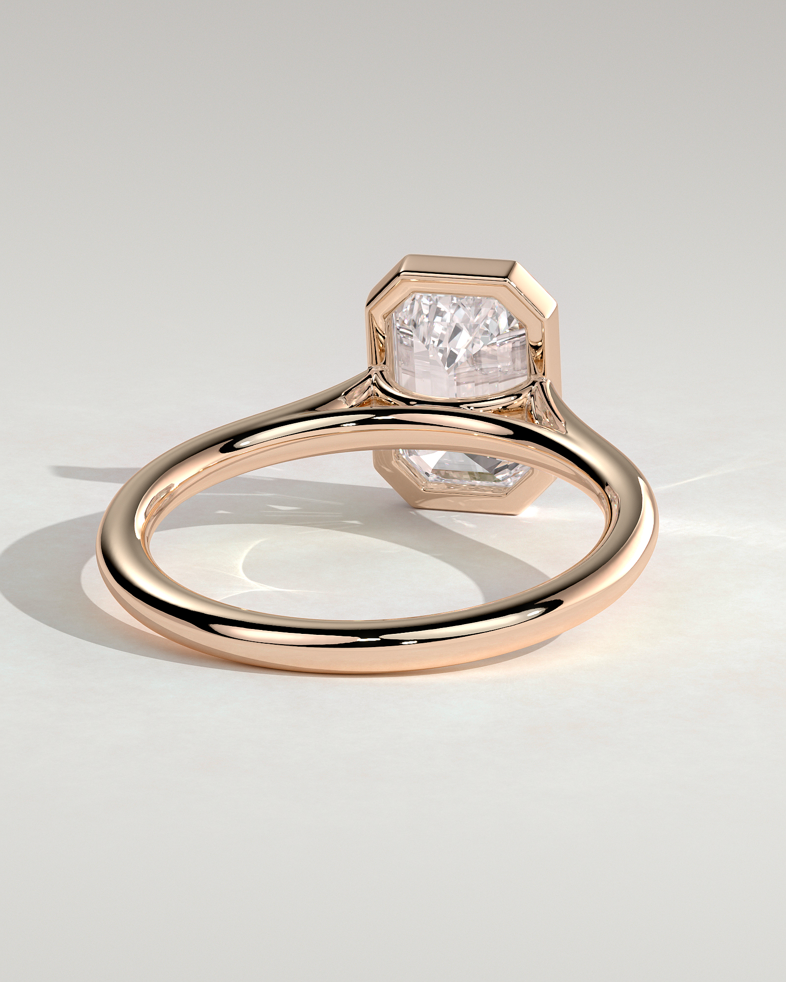 Imani - Bezel Set Emerald Solitaire - 18k Rose Gold