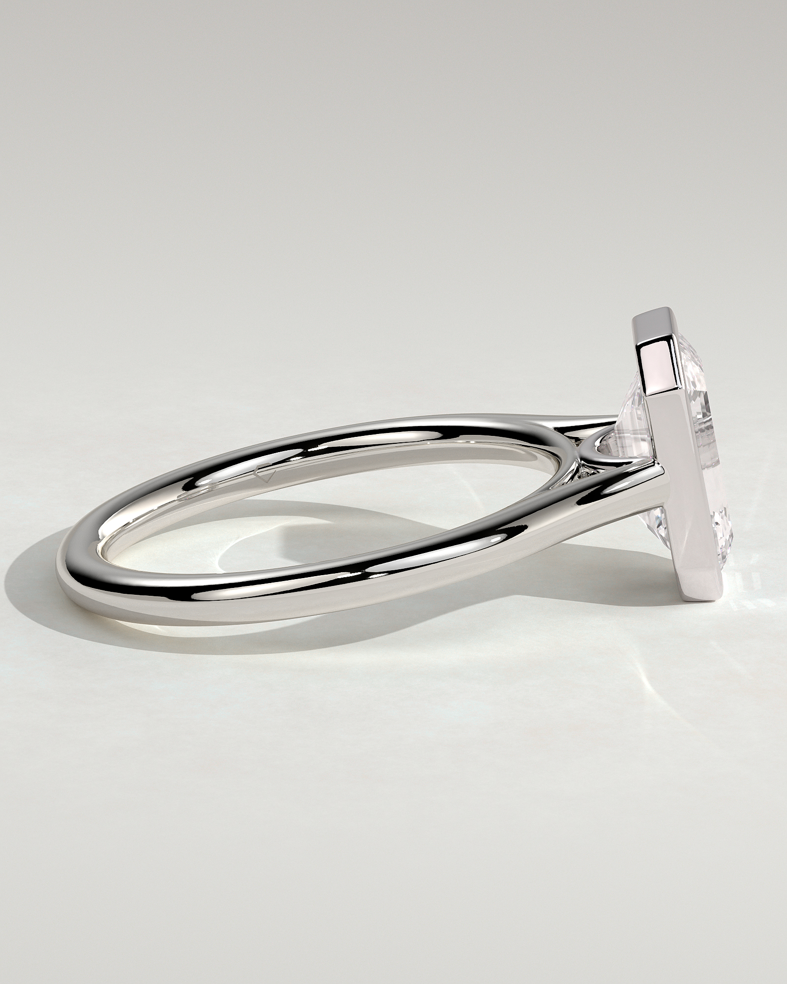 Imani - Bezel Set Emerald Solitaire - 18k White Gold