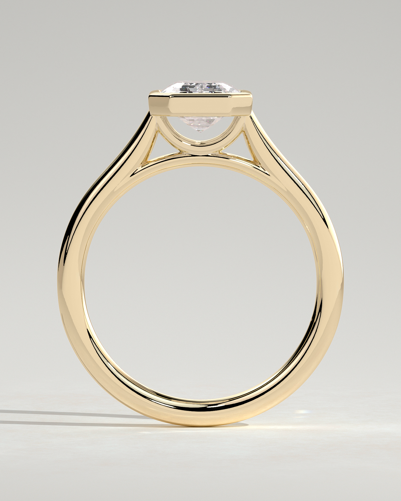 Imani - Bezel Set Emerald Solitaire - 18k Yellow Gold