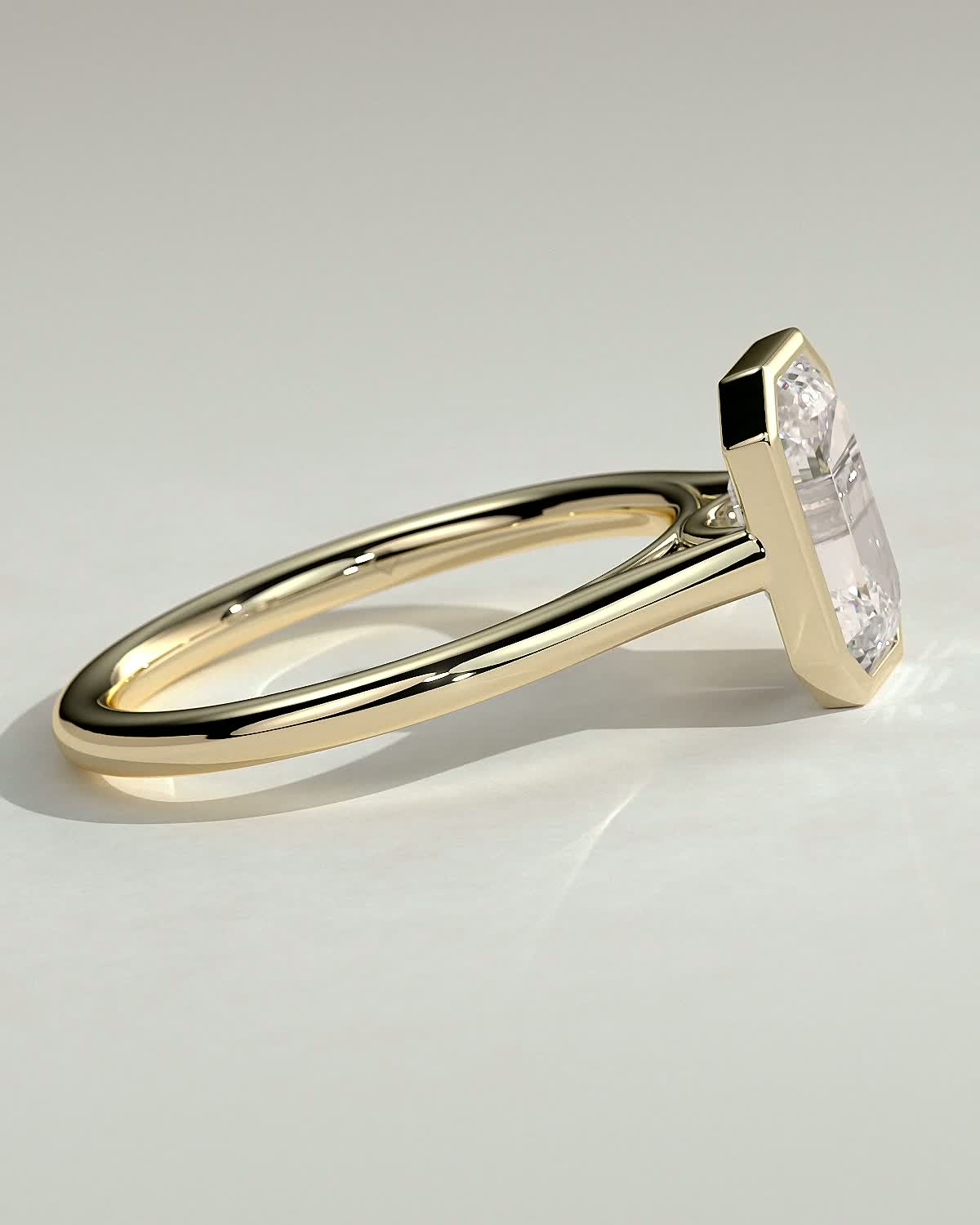 Imani - Bezel Set Emerald Solitaire - 18k Yellow Gold