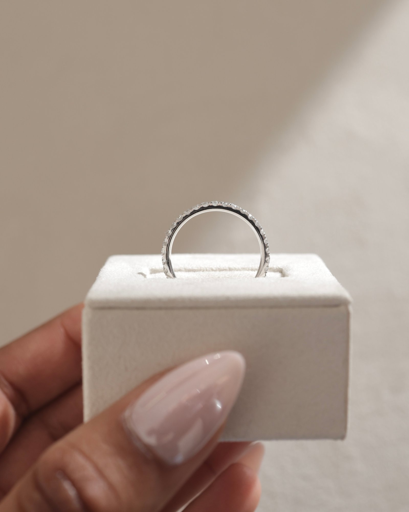 Ingrid  Full Pave Wedding Ring Lifestyle Image