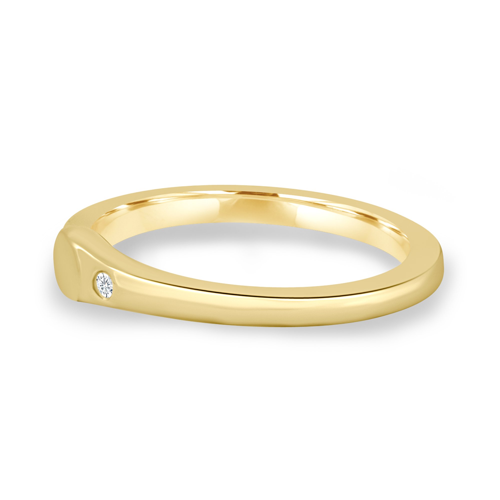 Initial Signet Ring - 18k Yellow Gold Lab Diamond