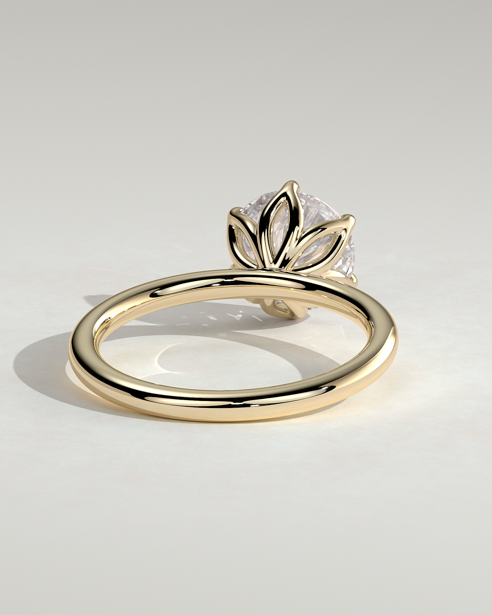 Iris  6 Claw Round Solitaire - 18k Yellow Gold
