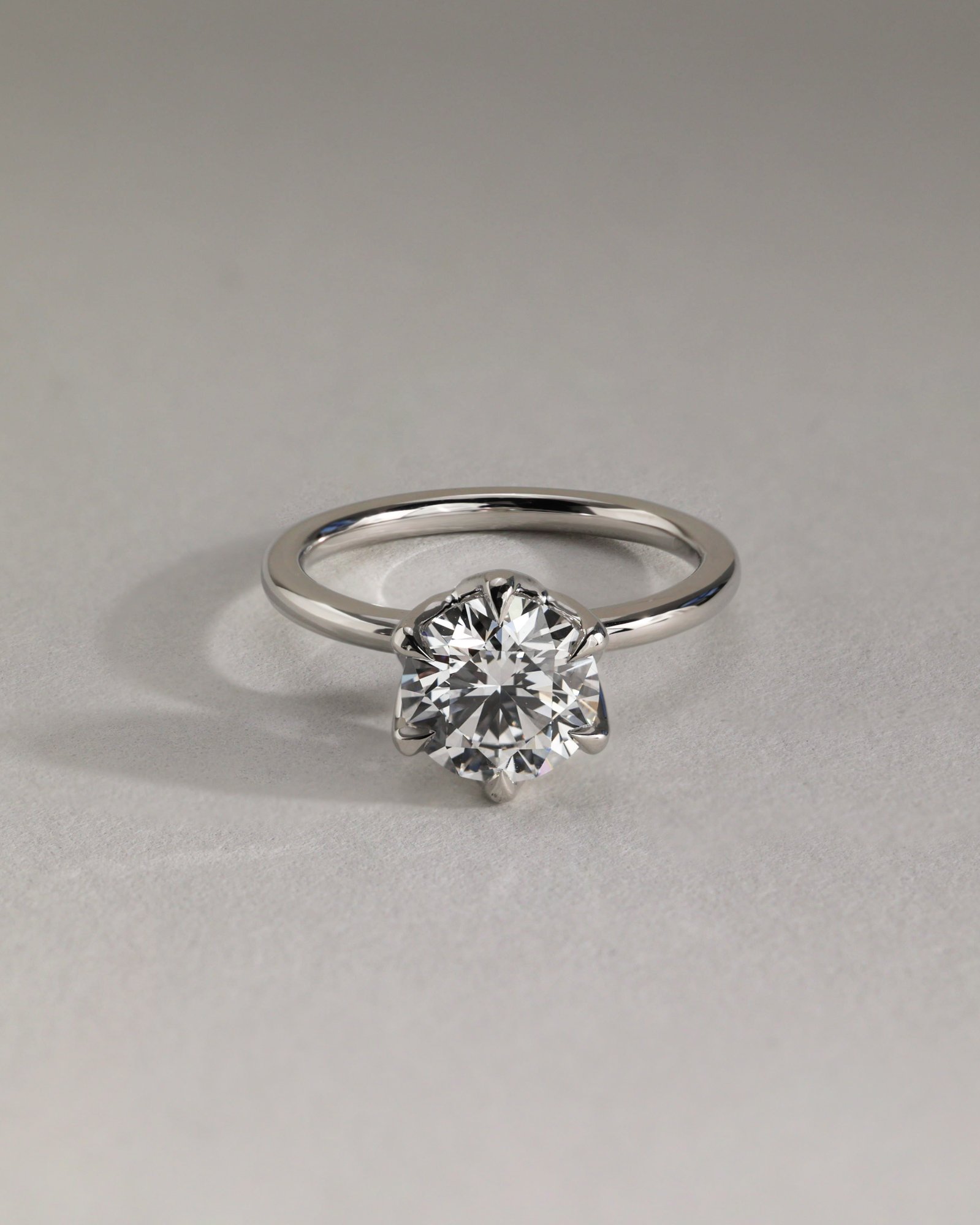 Iris  6 Claw Round Solitaire Lifestyle Image