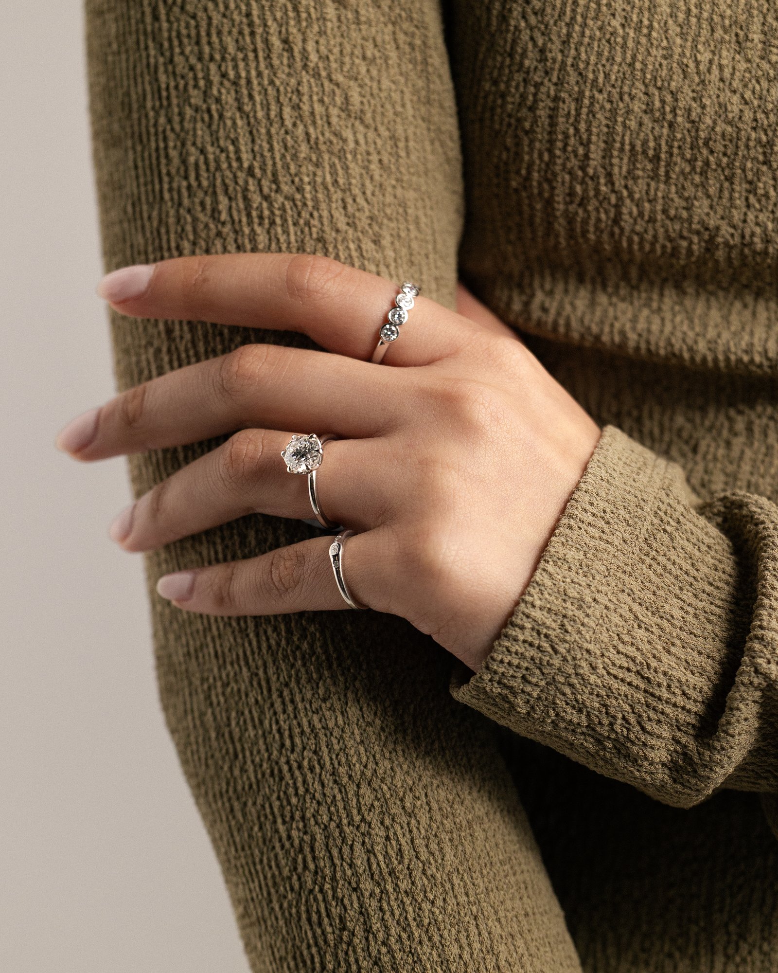 Iris  6 Claw Round Solitaire Lifestyle Image