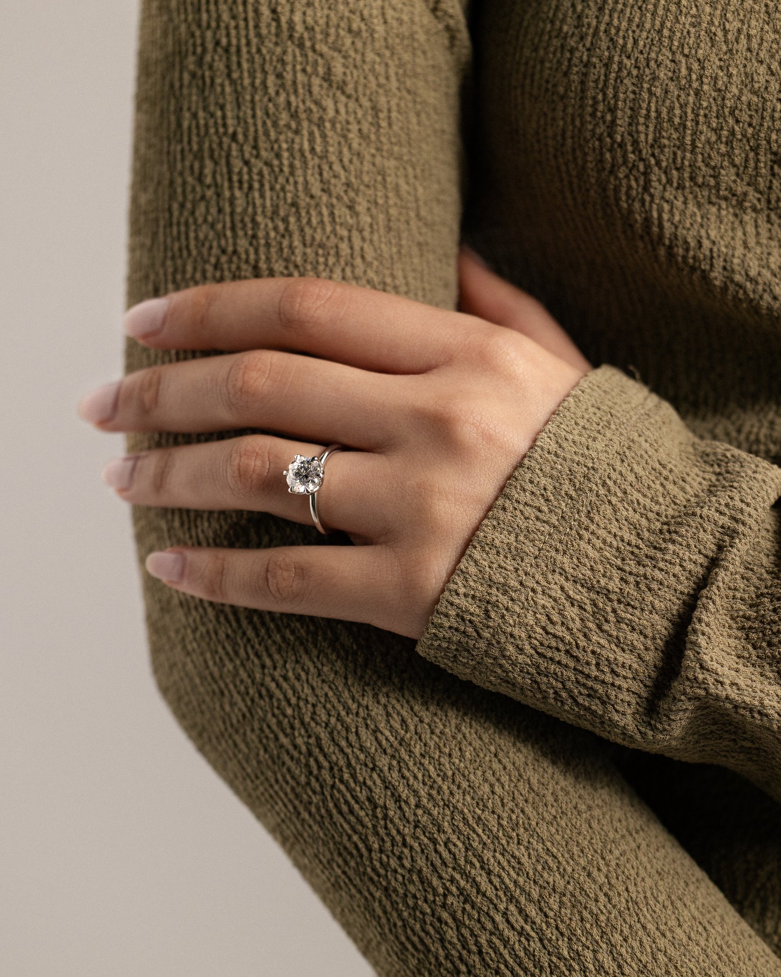 Iris  6 Claw Round Solitaire Lifestyle Image