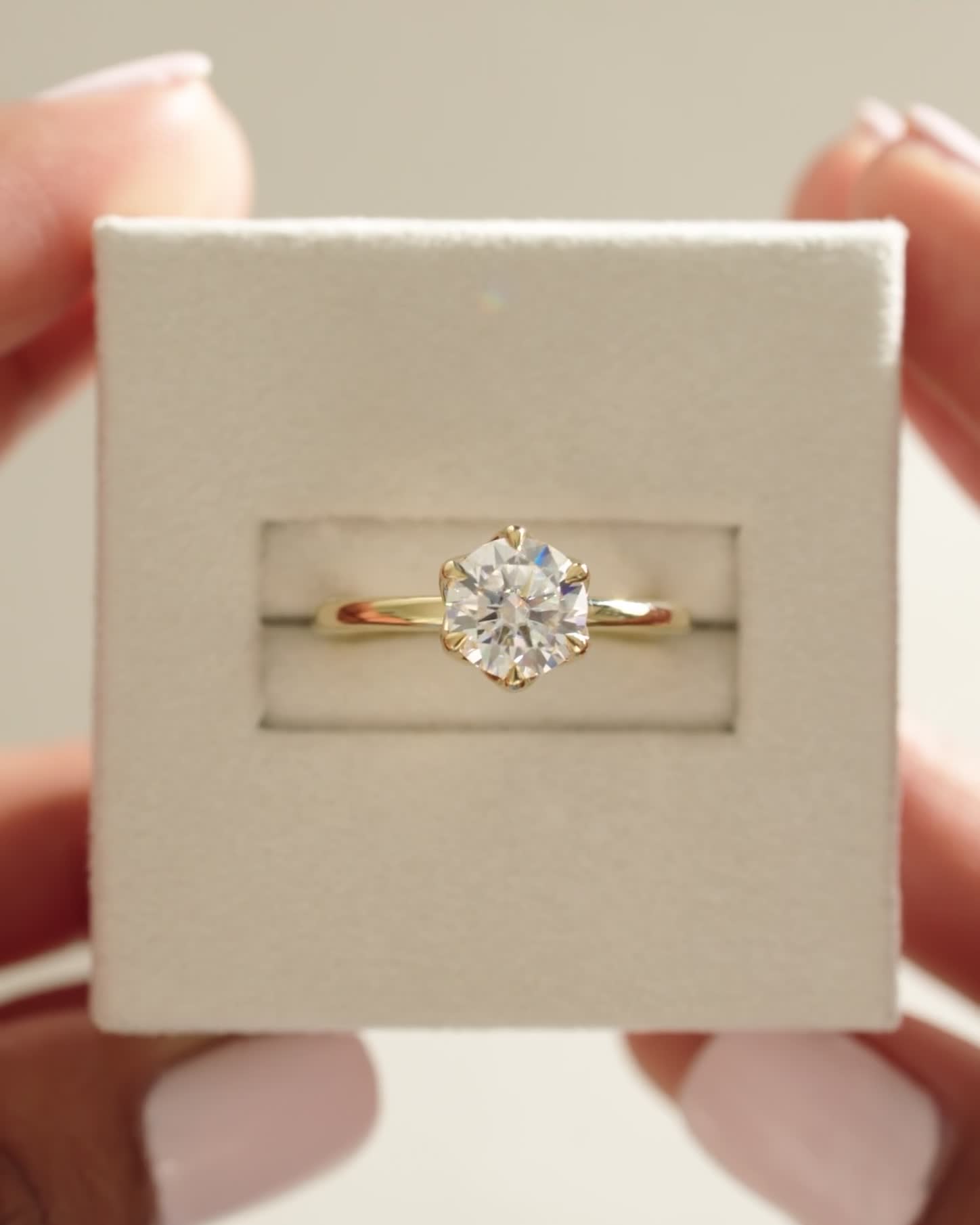 Iris  6 Claw Round Solitaire Lifestyle Image