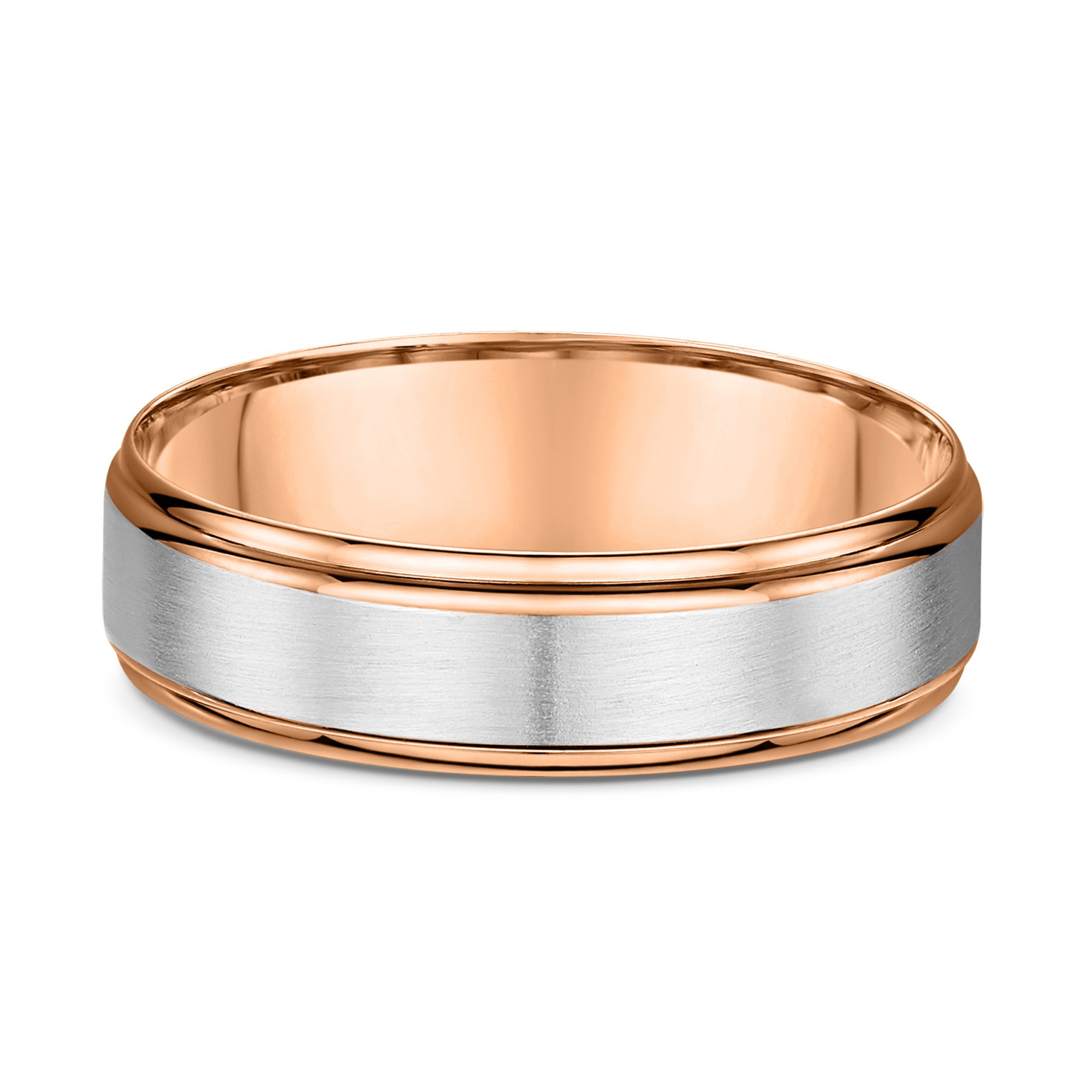 Isaiah Mens Wedding Ring - 9k Rose Gold / 9k White Gold