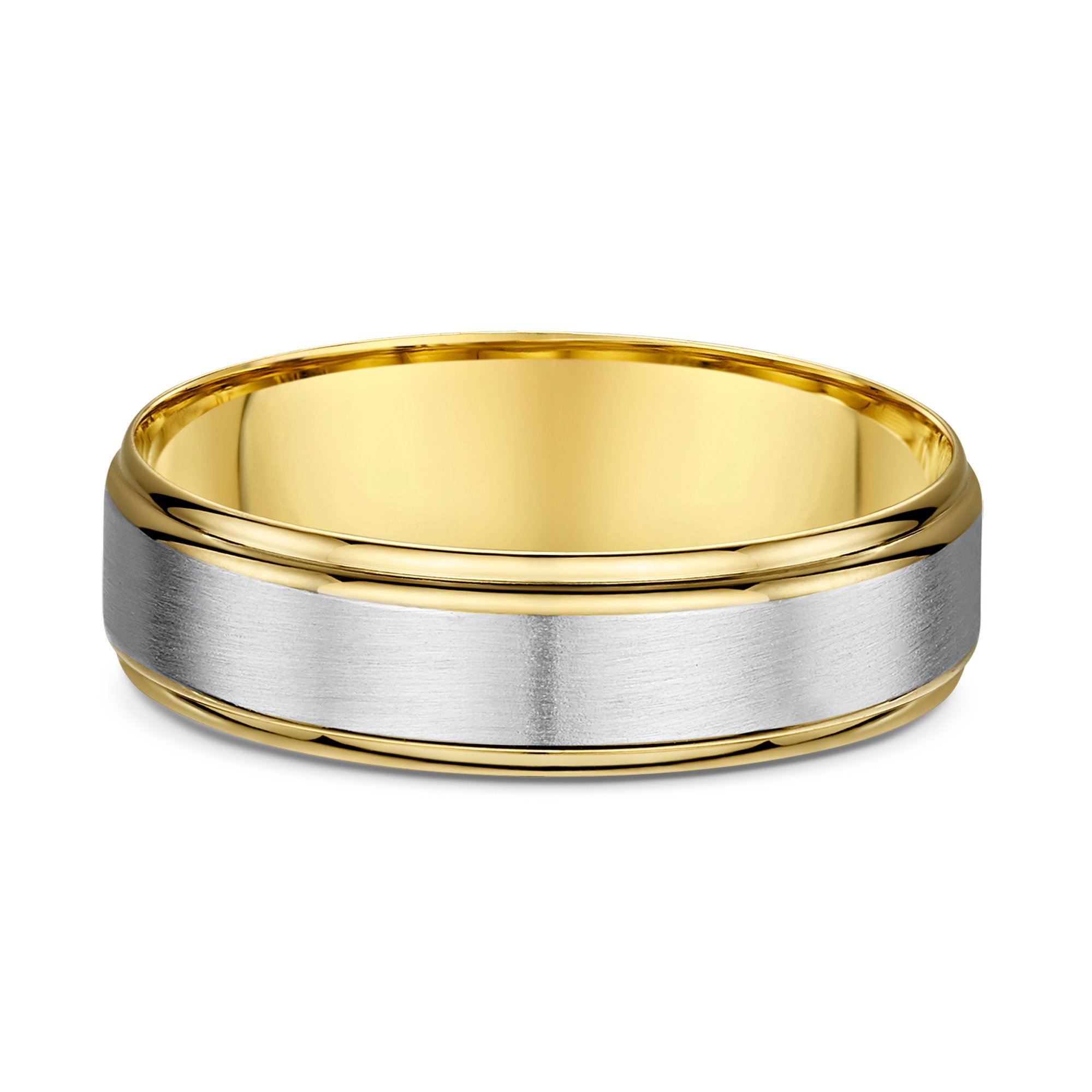 Isaiah Mens Wedding Ring - 9k Yellow Gold / 9k White Gold