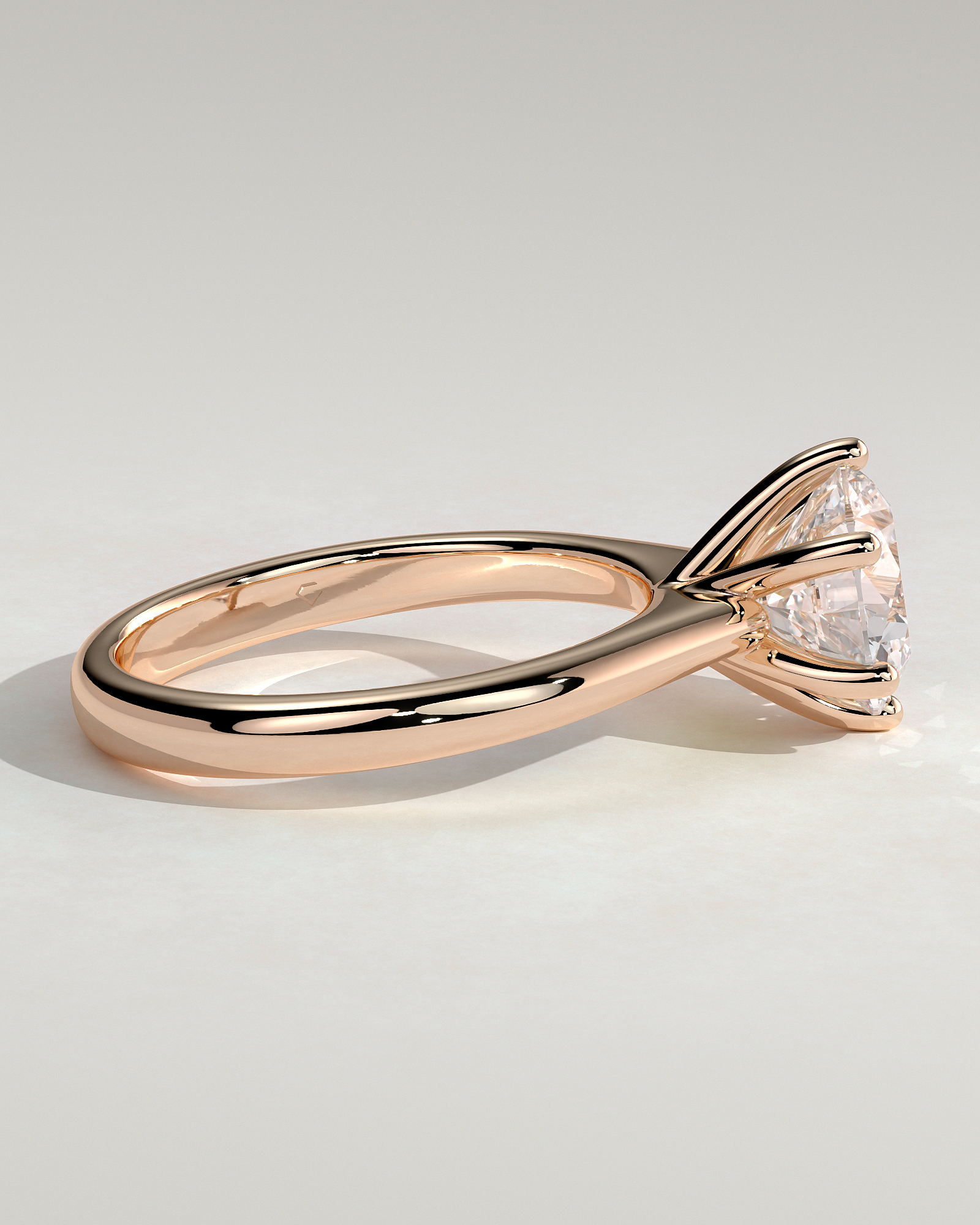 Jacqueline  6 Claw Round Solitaire - 18k Rose Gold