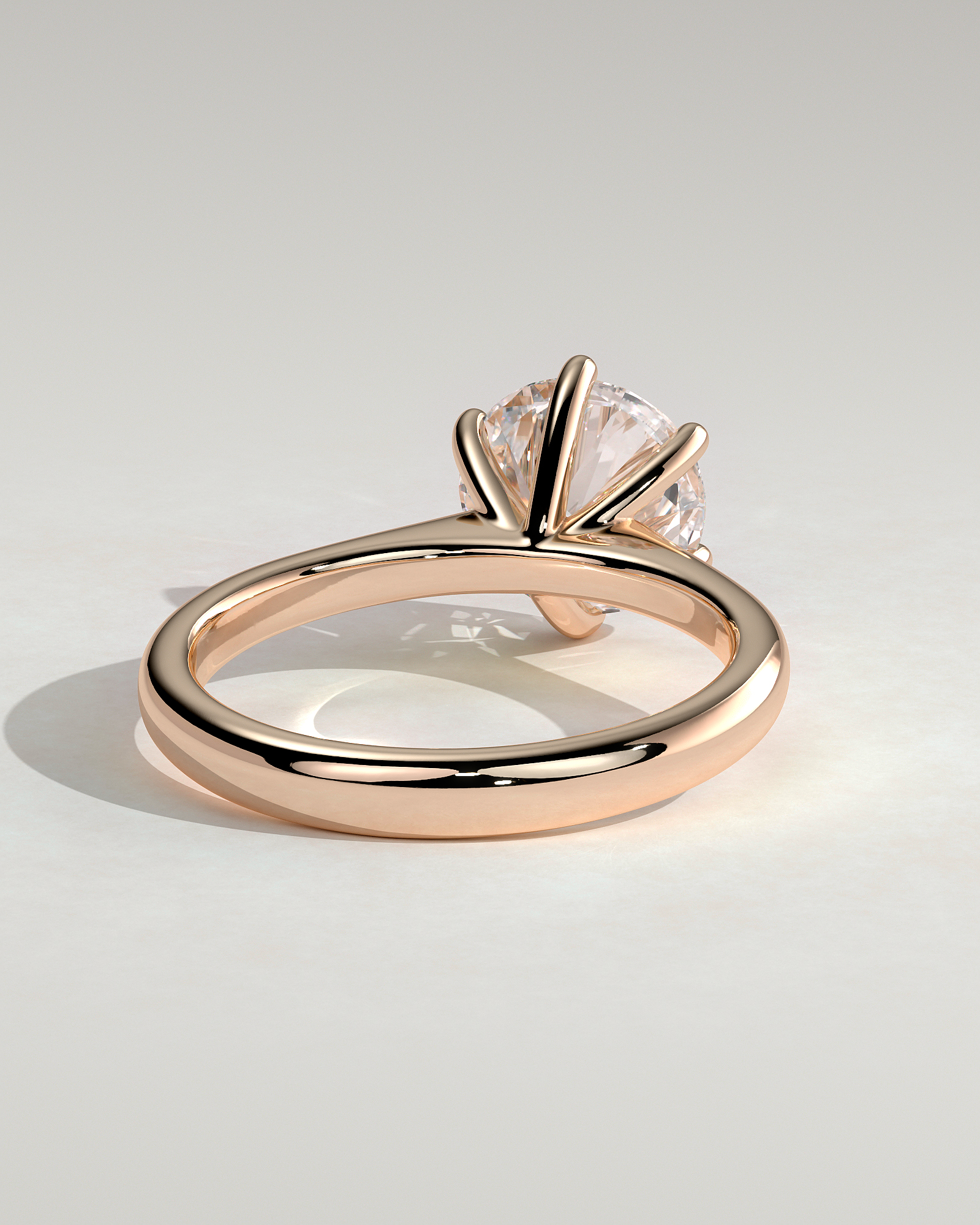 Jacqueline  6 Claw Round Solitaire - 18k Rose Gold