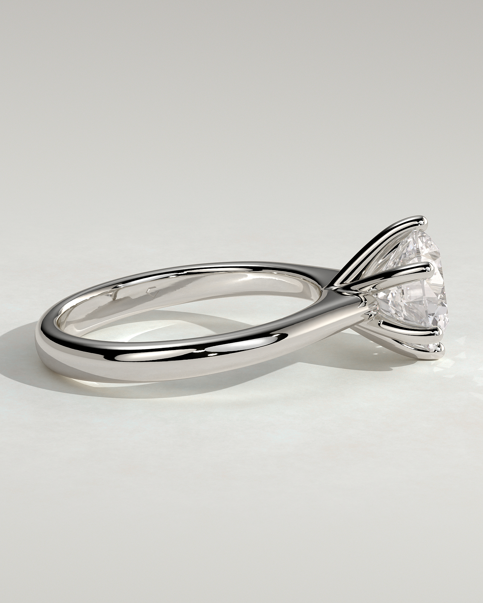 Jacqueline  6 Claw Round Solitaire - 18k White Gold