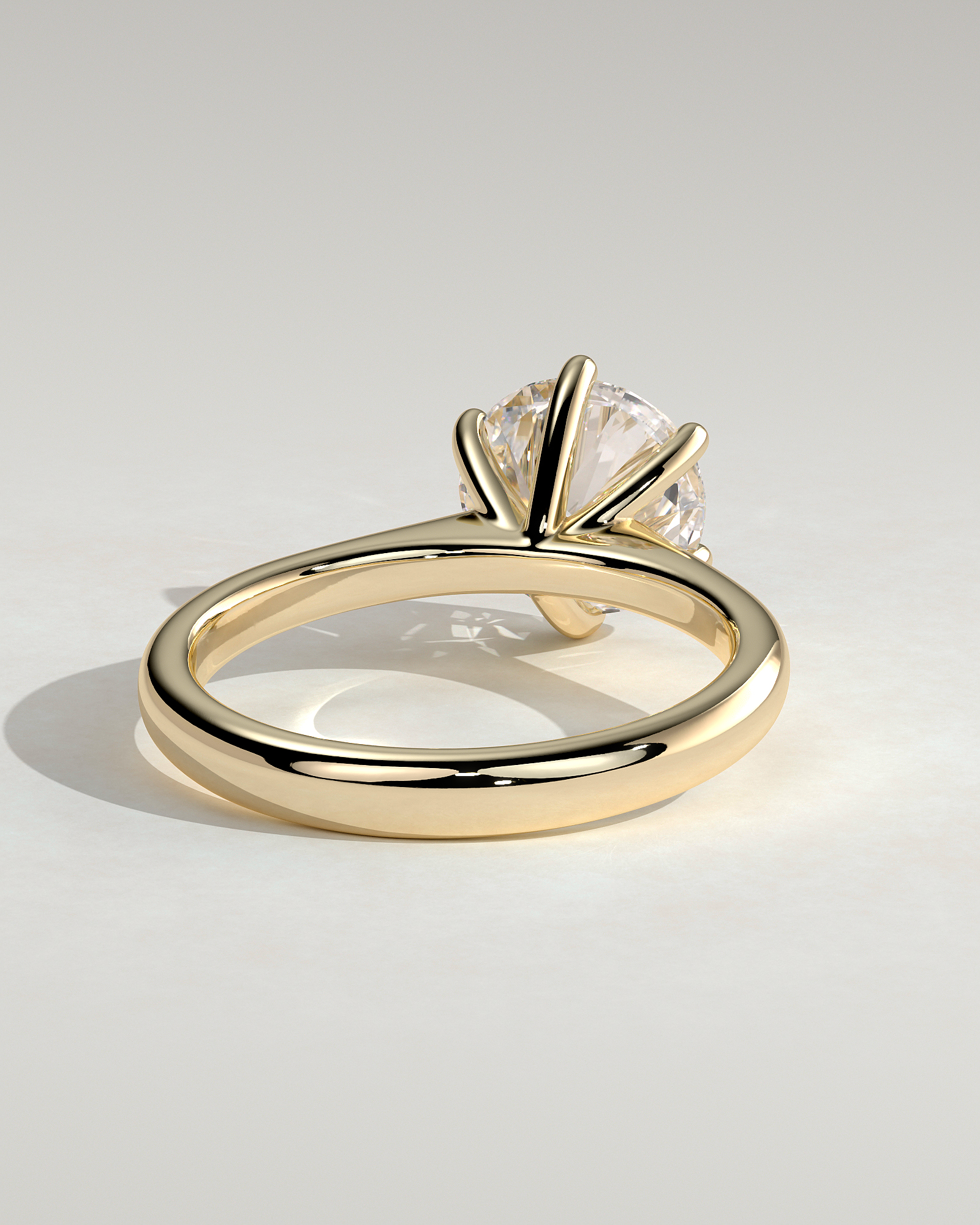 Jacqueline  6 Claw Round Solitaire - 18k Yellow Gold