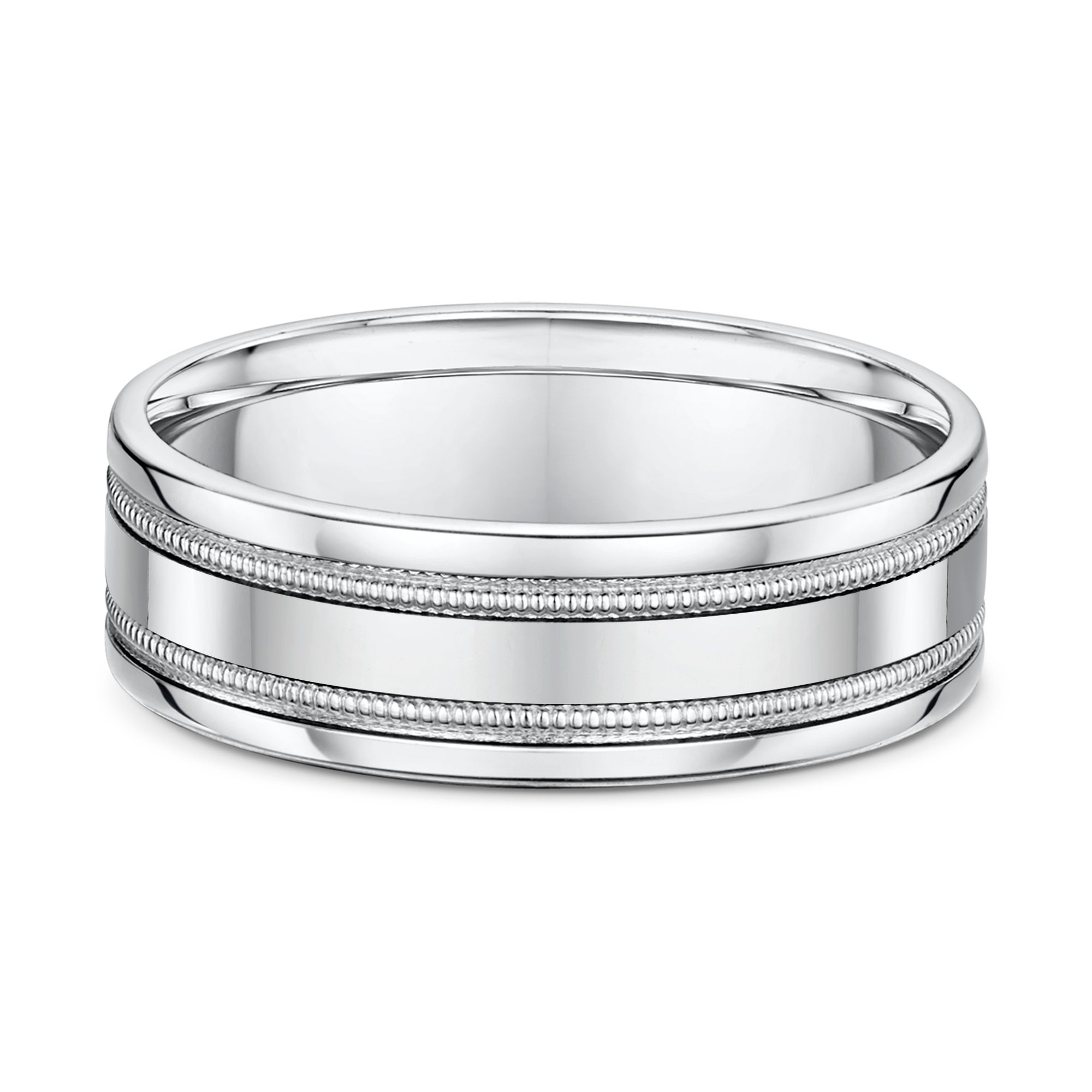 James Mens Wedding Ring - 9k White Gold