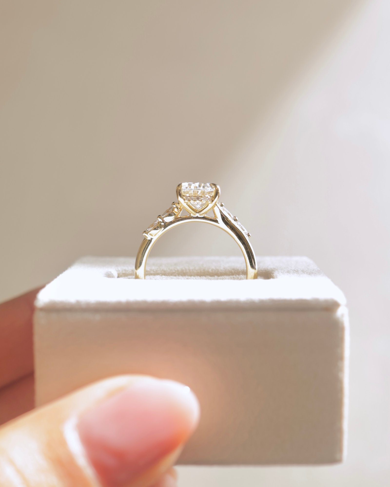 Jamie - Oval Solitaire with Opposing Marquise Accents Lifestyle Image