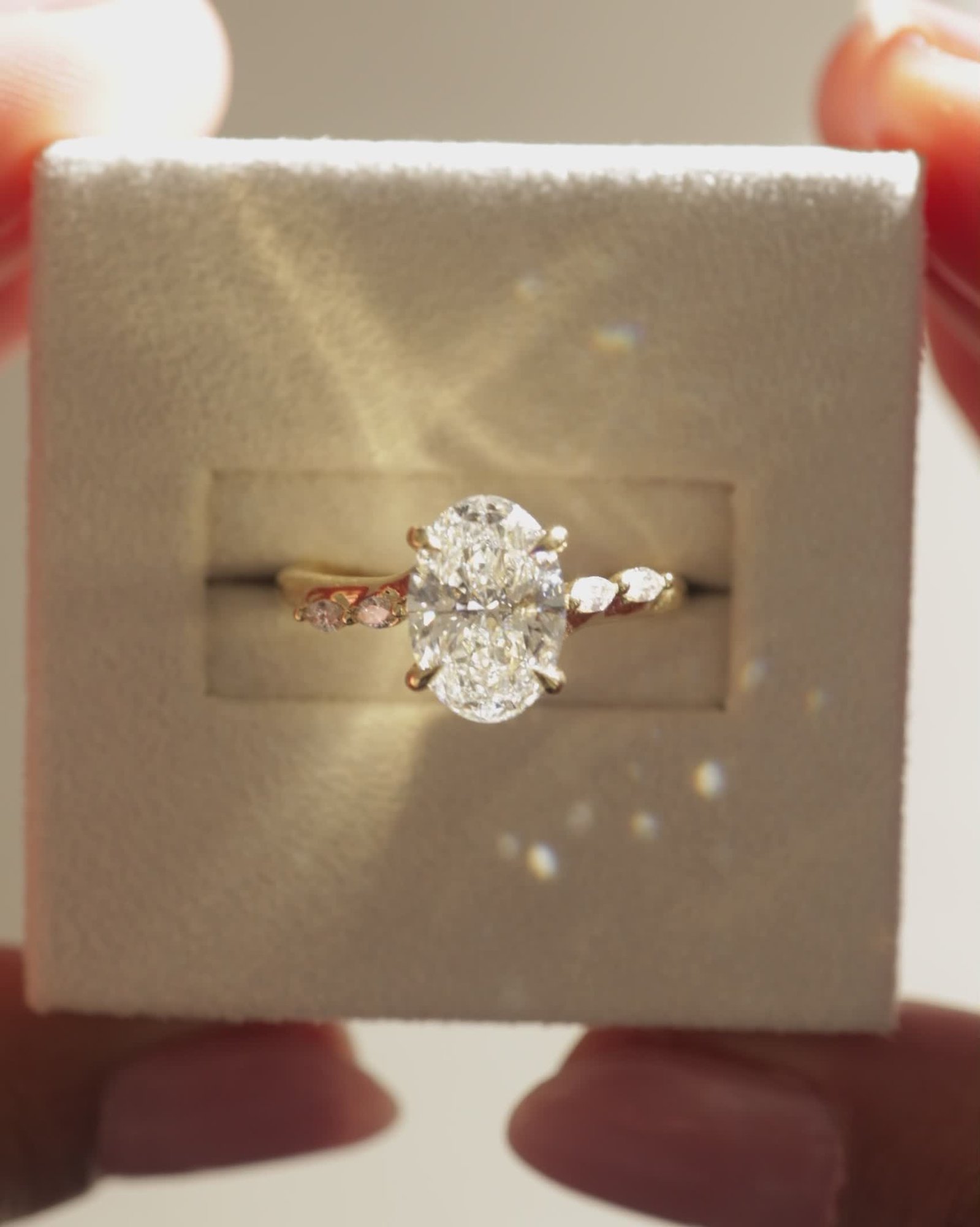 Jamie - Oval Solitaire with Opposing Marquise Accents Lifestyle Image