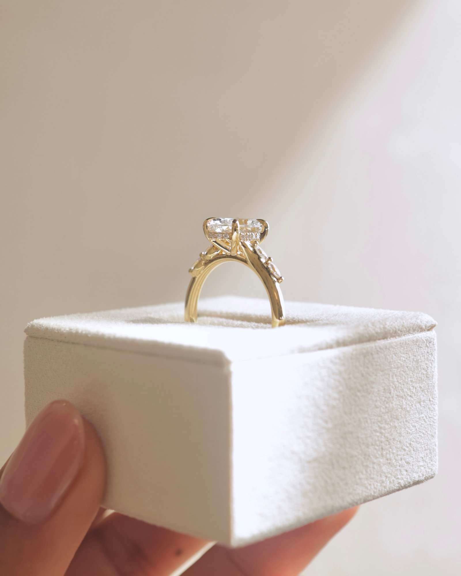 Jamie - Oval Solitaire with Opposing Marquise Accents Lifestyle Image