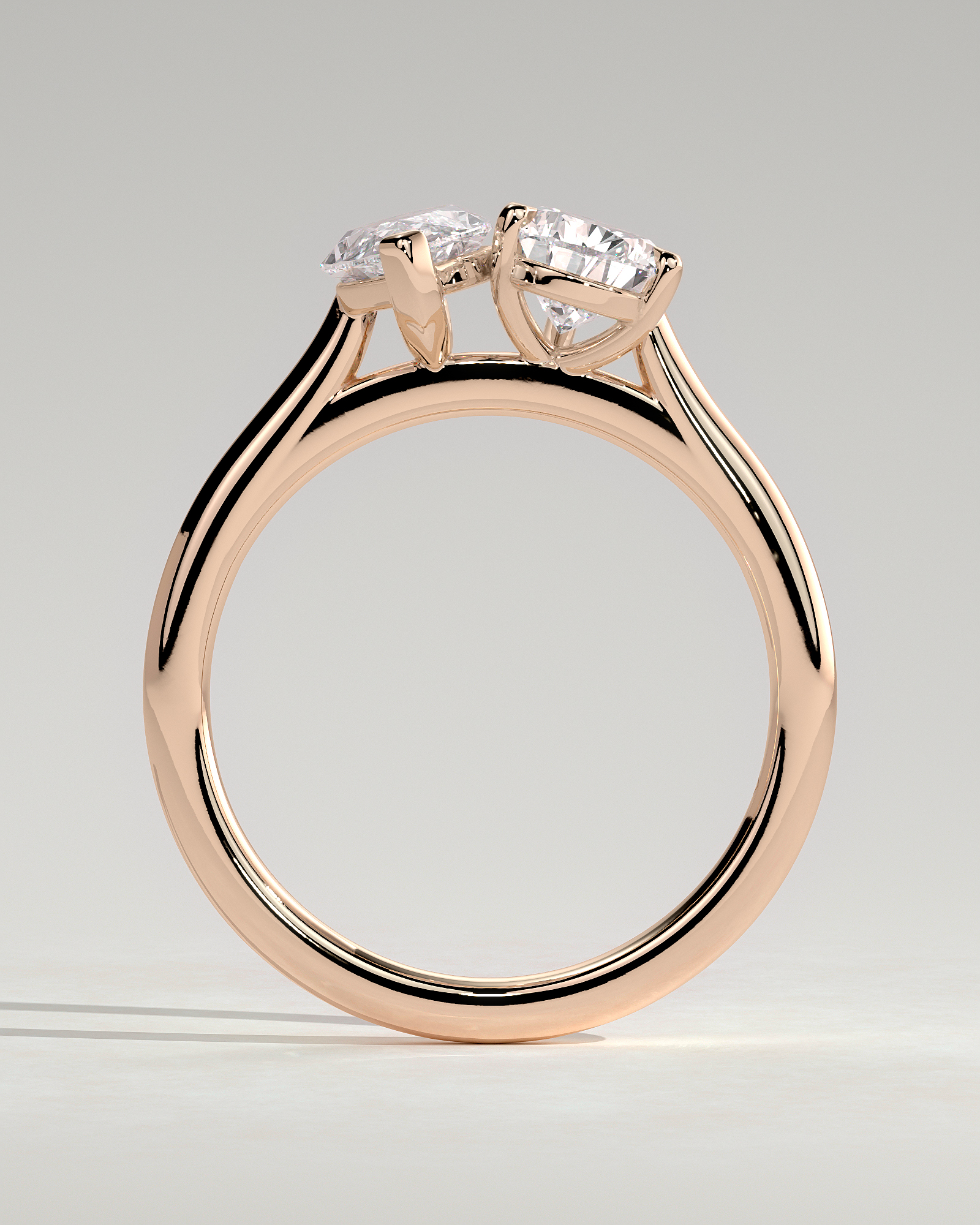 Jana - Double Setting Pear and Marquise Solitaires - 18k Rose Gold
