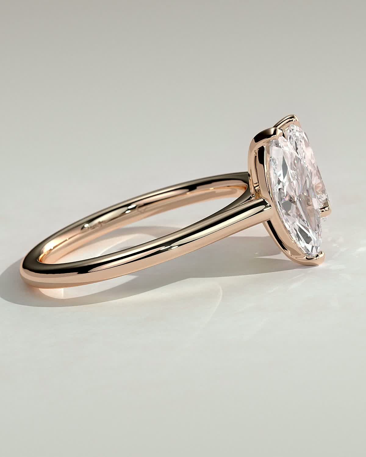 Jana - Double Setting Pear and Marquise Solitaires - 18k Rose Gold