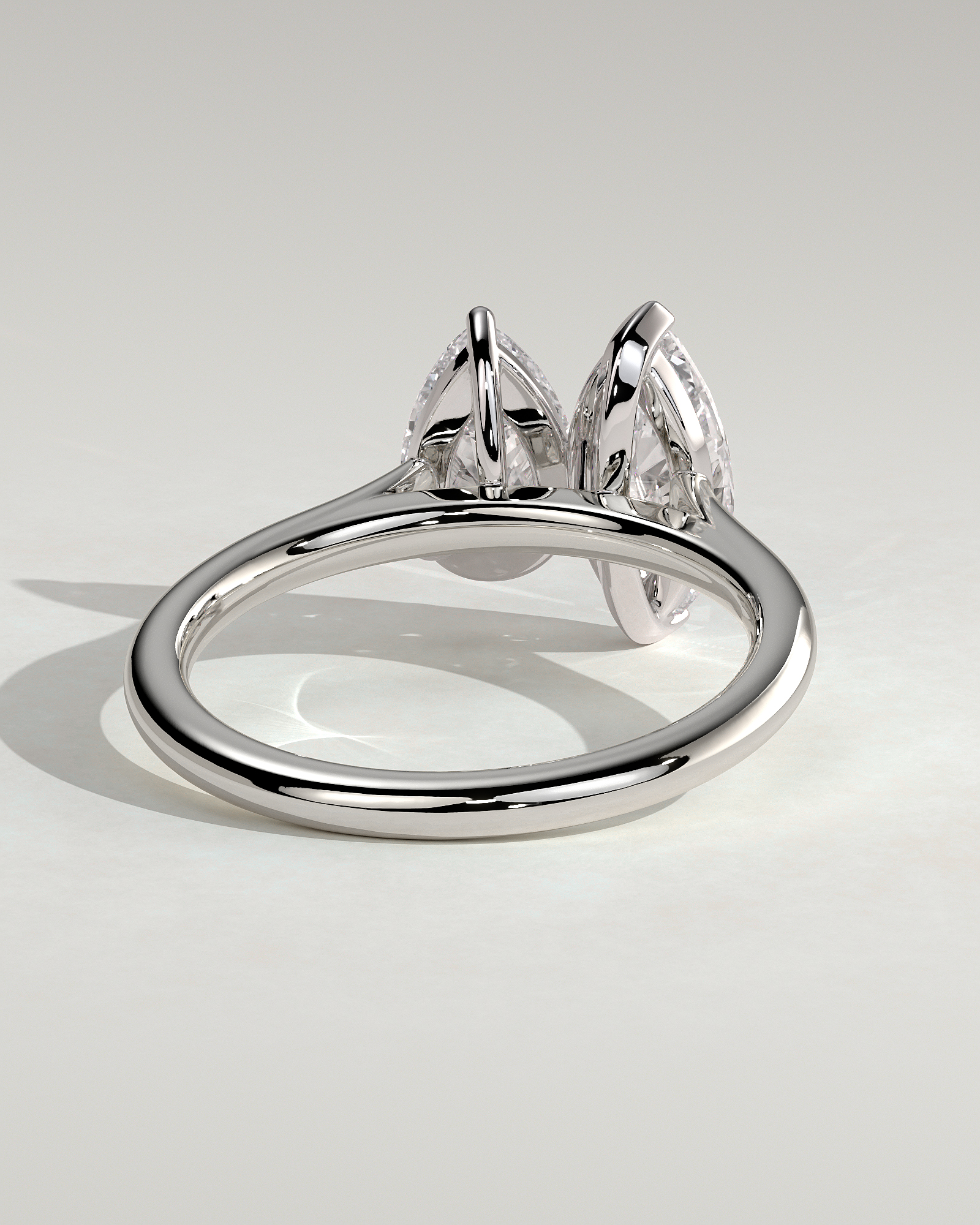 Jana - Double Setting Pear and Marquise Solitaires - 18k White Gold