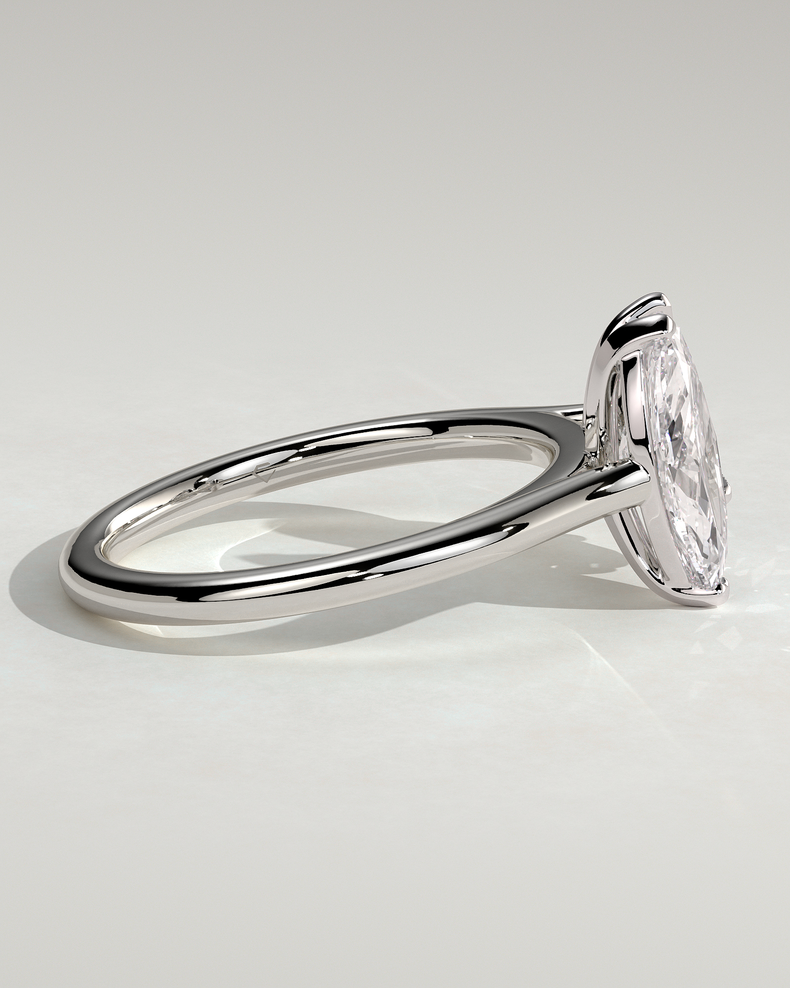 Jana - Double Setting Pear and Marquise Solitaires - 18k White Gold