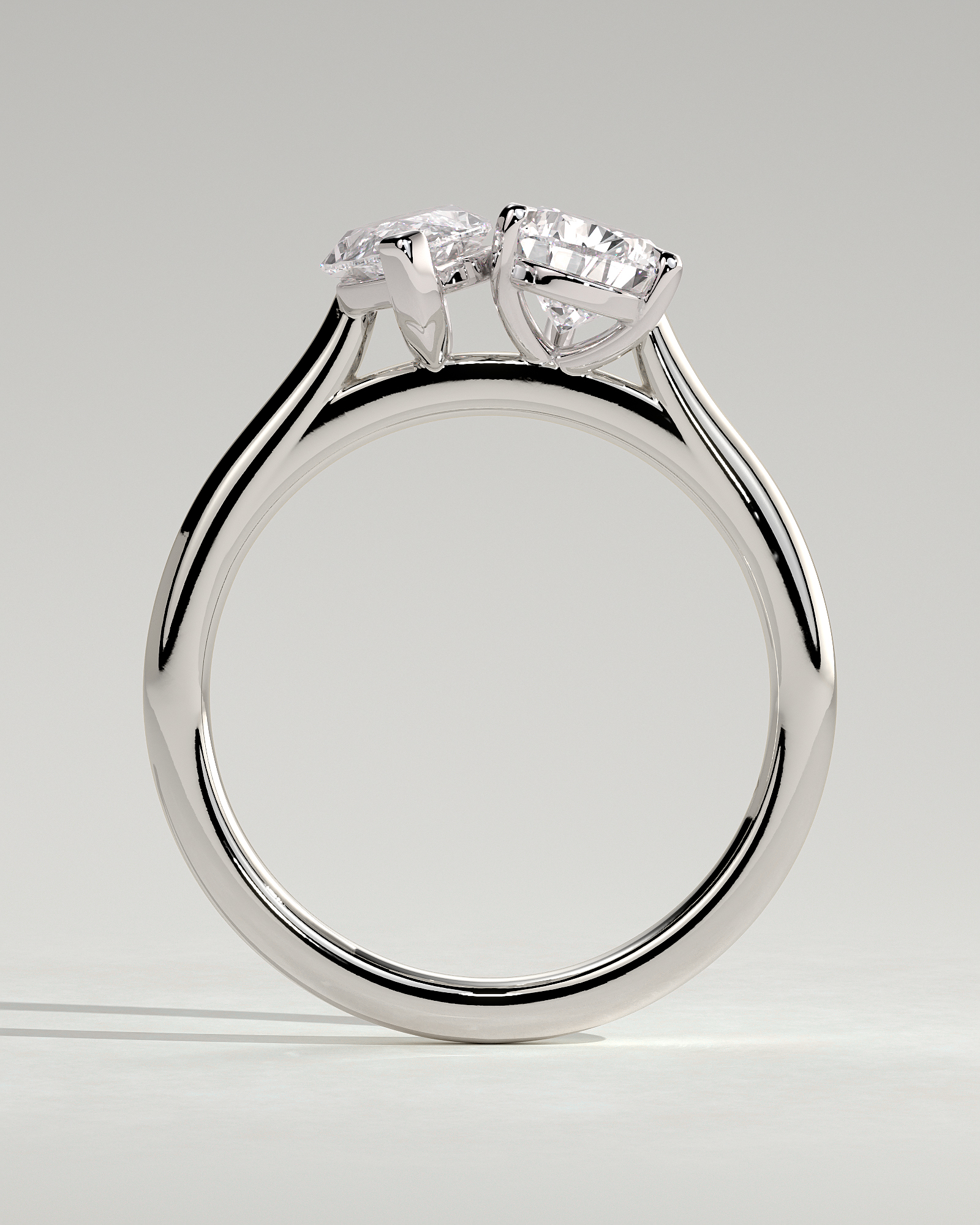 Jana - Double Setting Pear and Marquise Solitaires - 18k White Gold