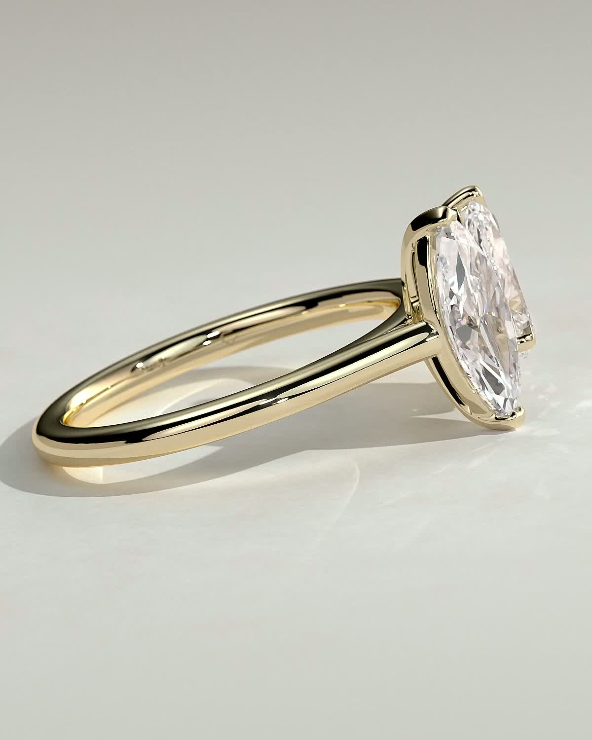 Jana - Double Setting Pear and Marquise Solitaires - 18k Yellow Gold