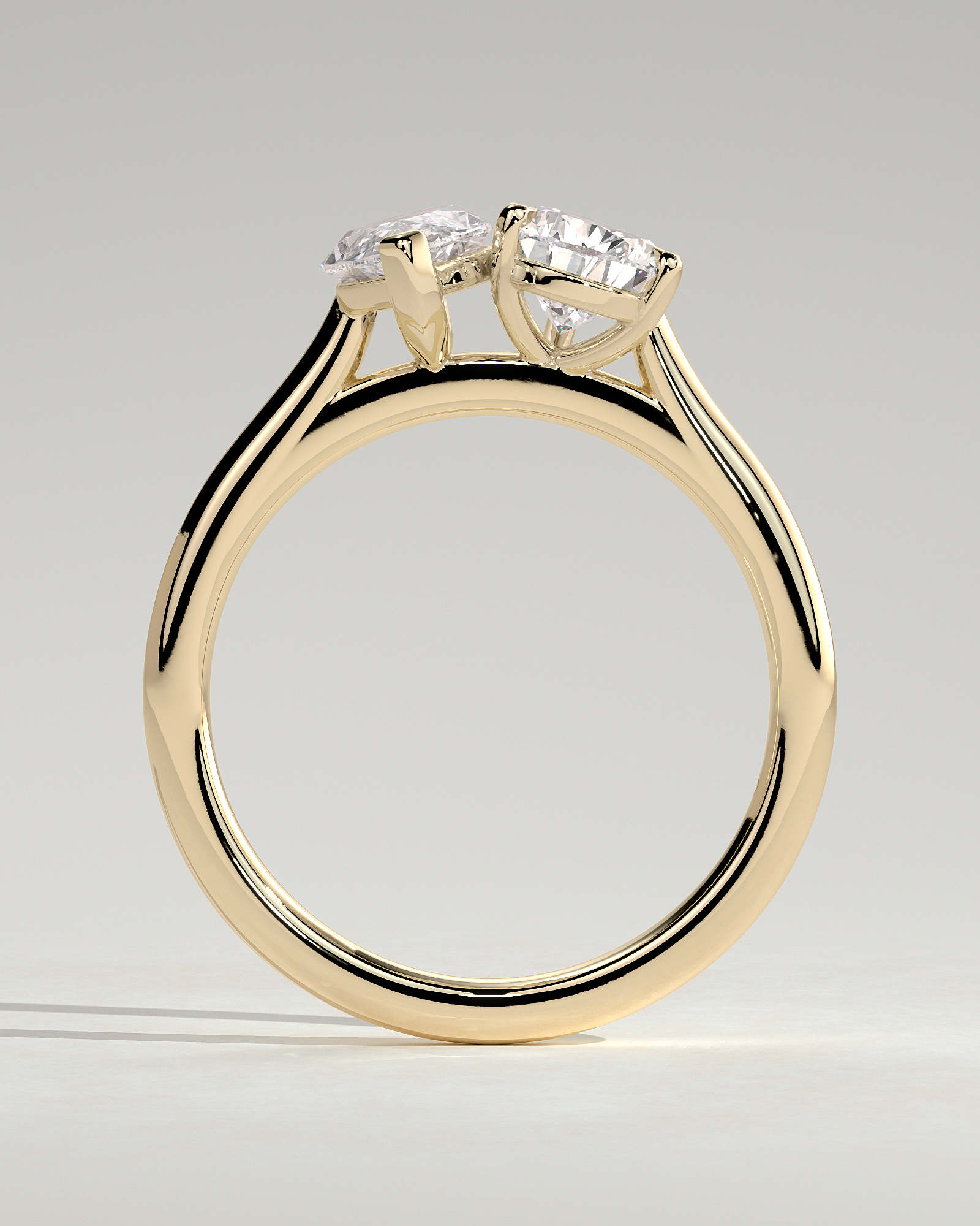Jana - Double Setting Pear and Marquise Solitaires - 18k Yellow Gold