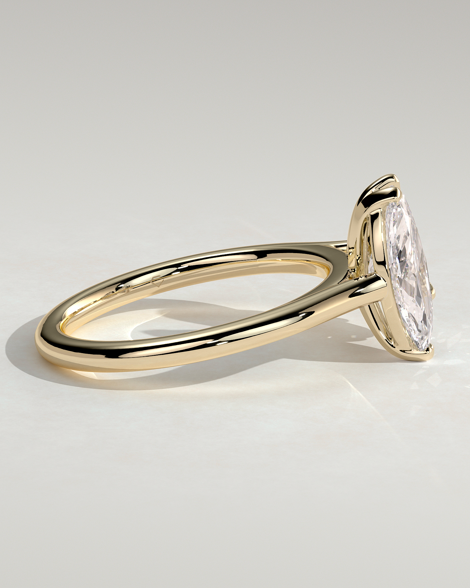 Jana - Double Setting Pear and Marquise Solitaires - 18k Yellow Gold