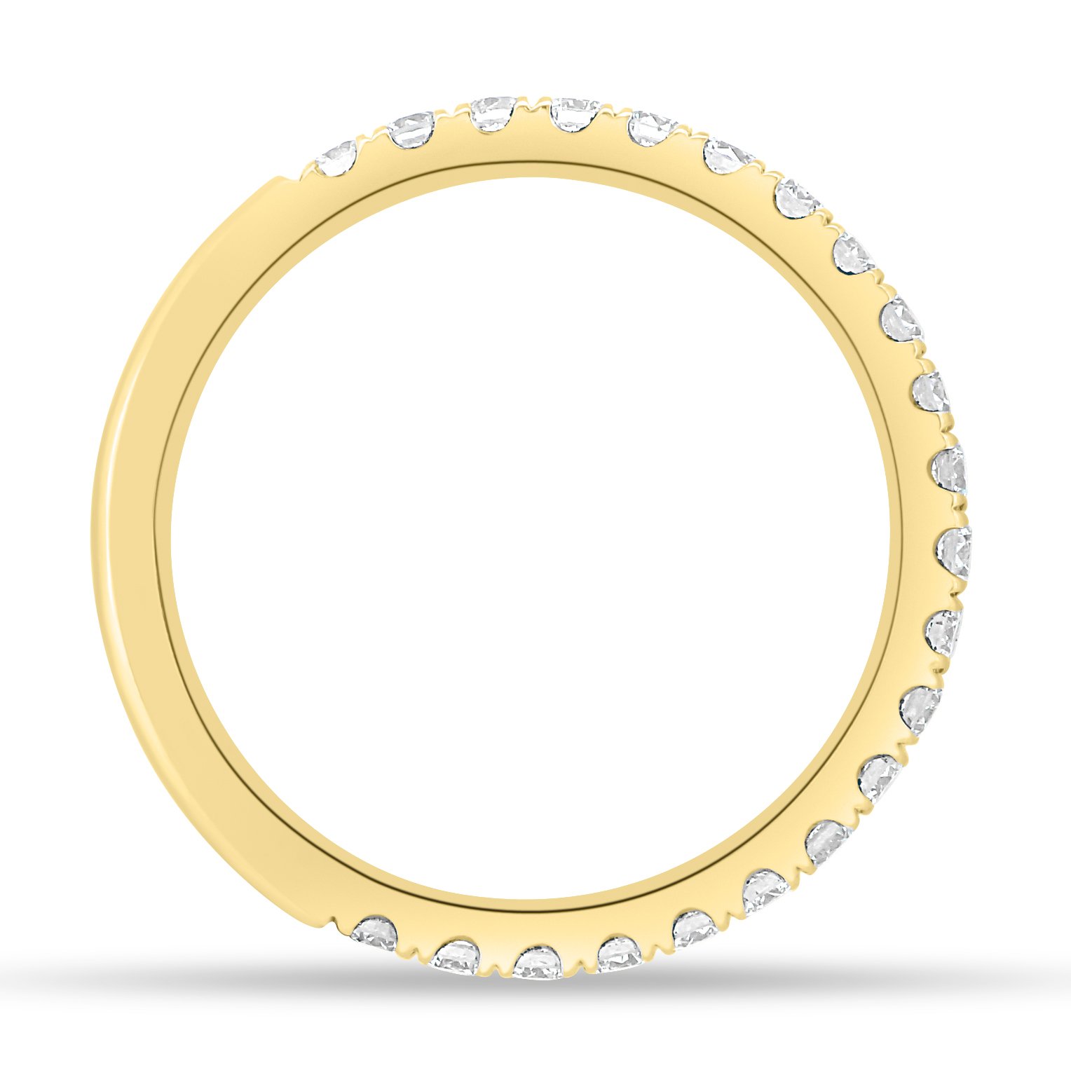 Joanna  Two Third Pave Wedding Ring - 18k Yellow Gold
