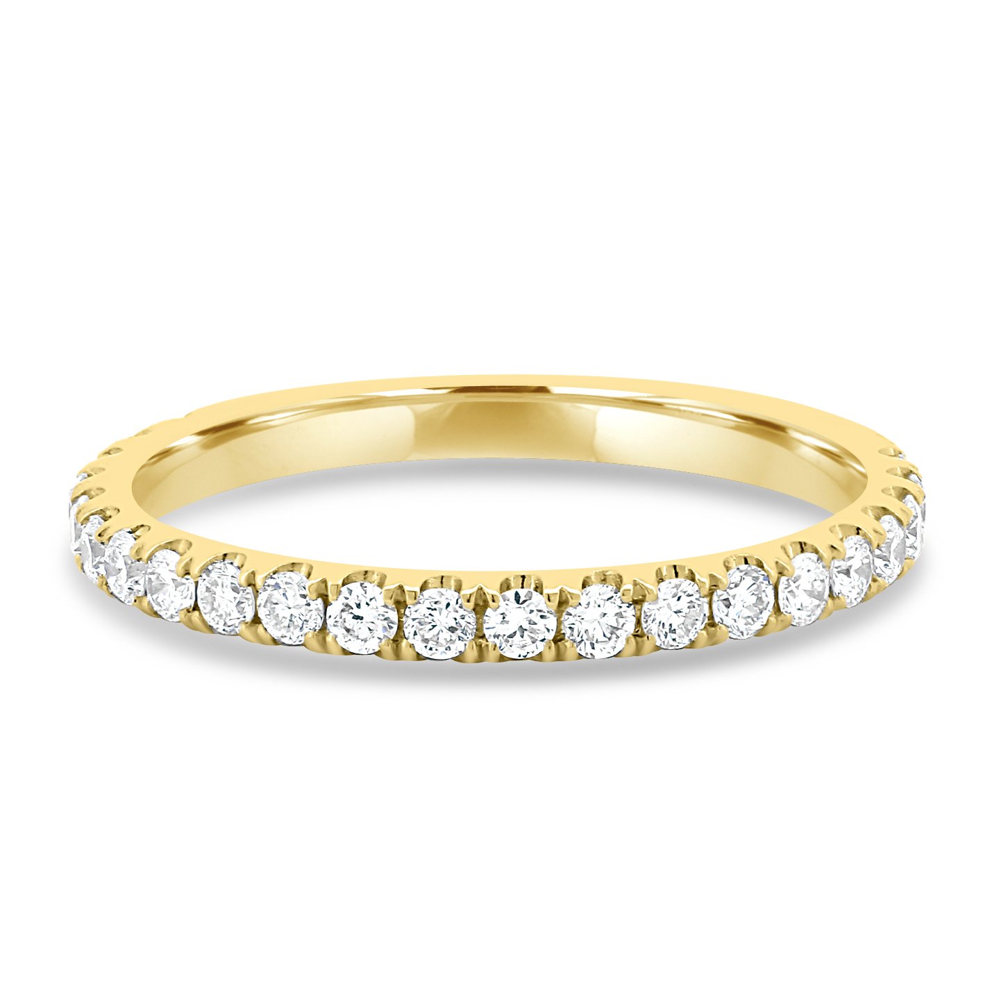 Joanna  Two Third Pave Wedding Ring - 18k Yellow Gold