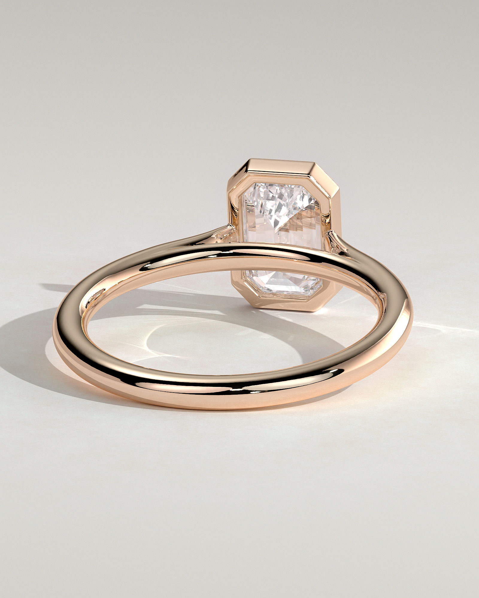 Journee - Bezel Set Emerald Solitaire - 18k Rose Gold