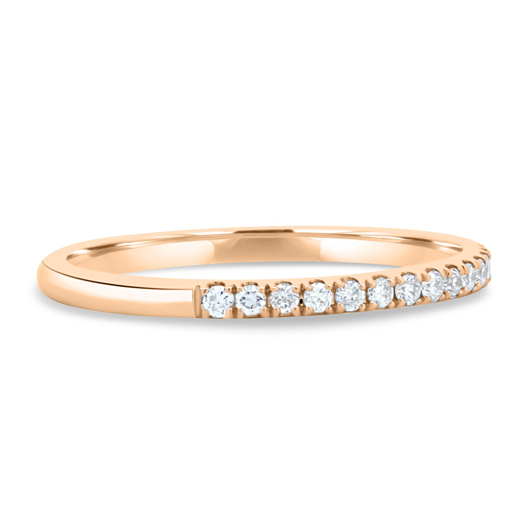 Kaitlyn  Half Pave Wedding Ring - 18k Rose Gold