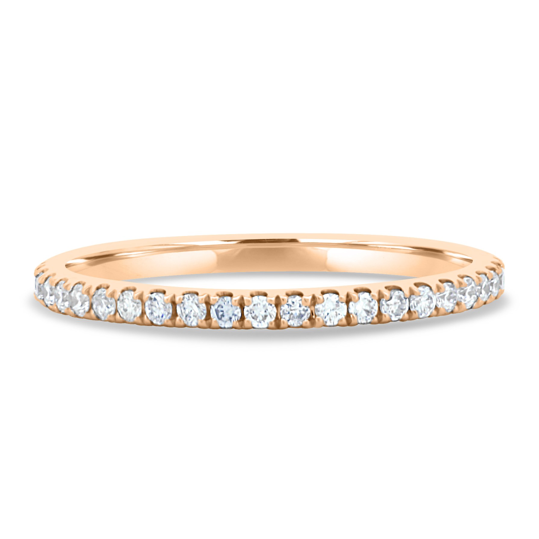 Kaitlyn  Half Pave Wedding Ring - 18k Rose Gold