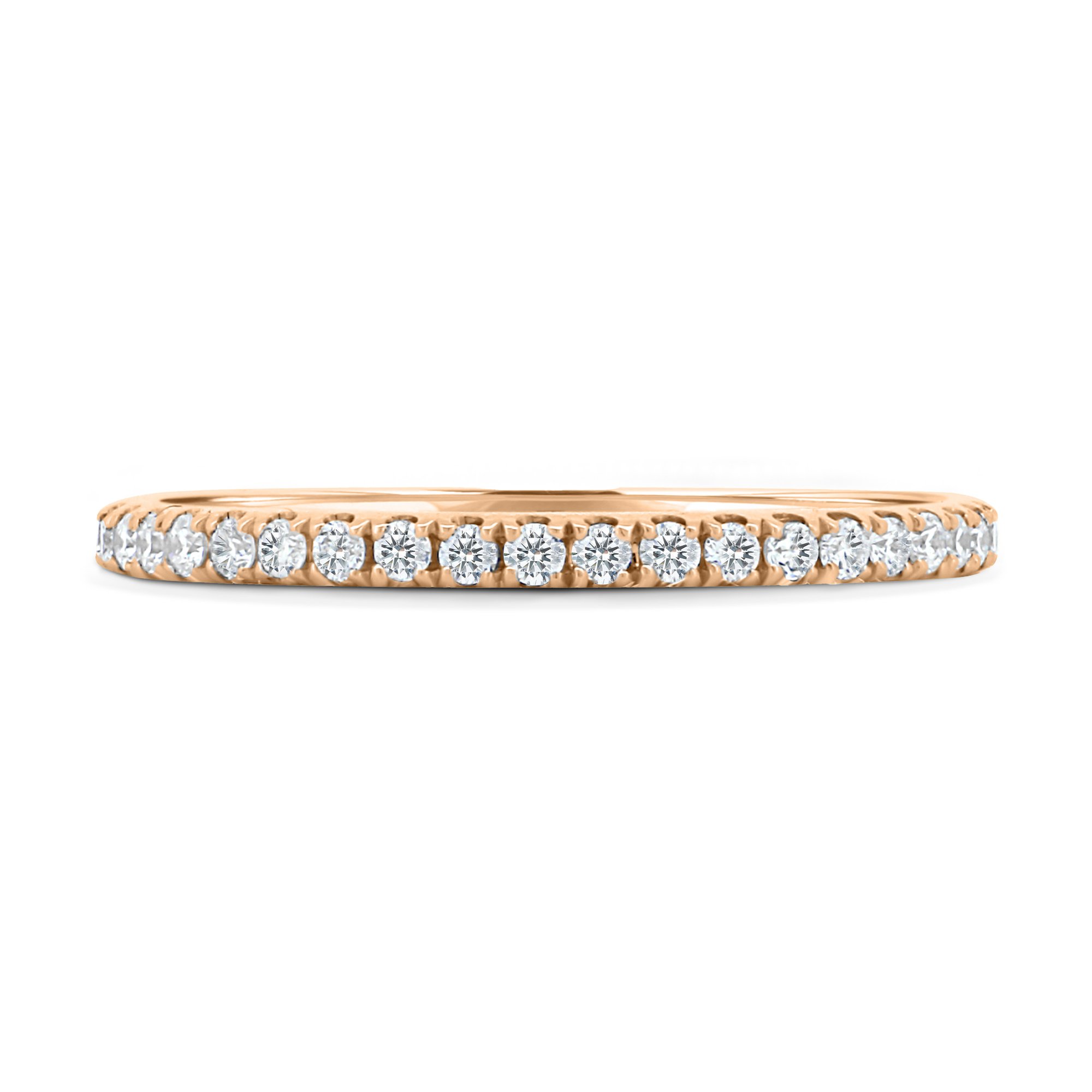 Kaitlyn  Half Pave Wedding Ring - 18k Rose Gold