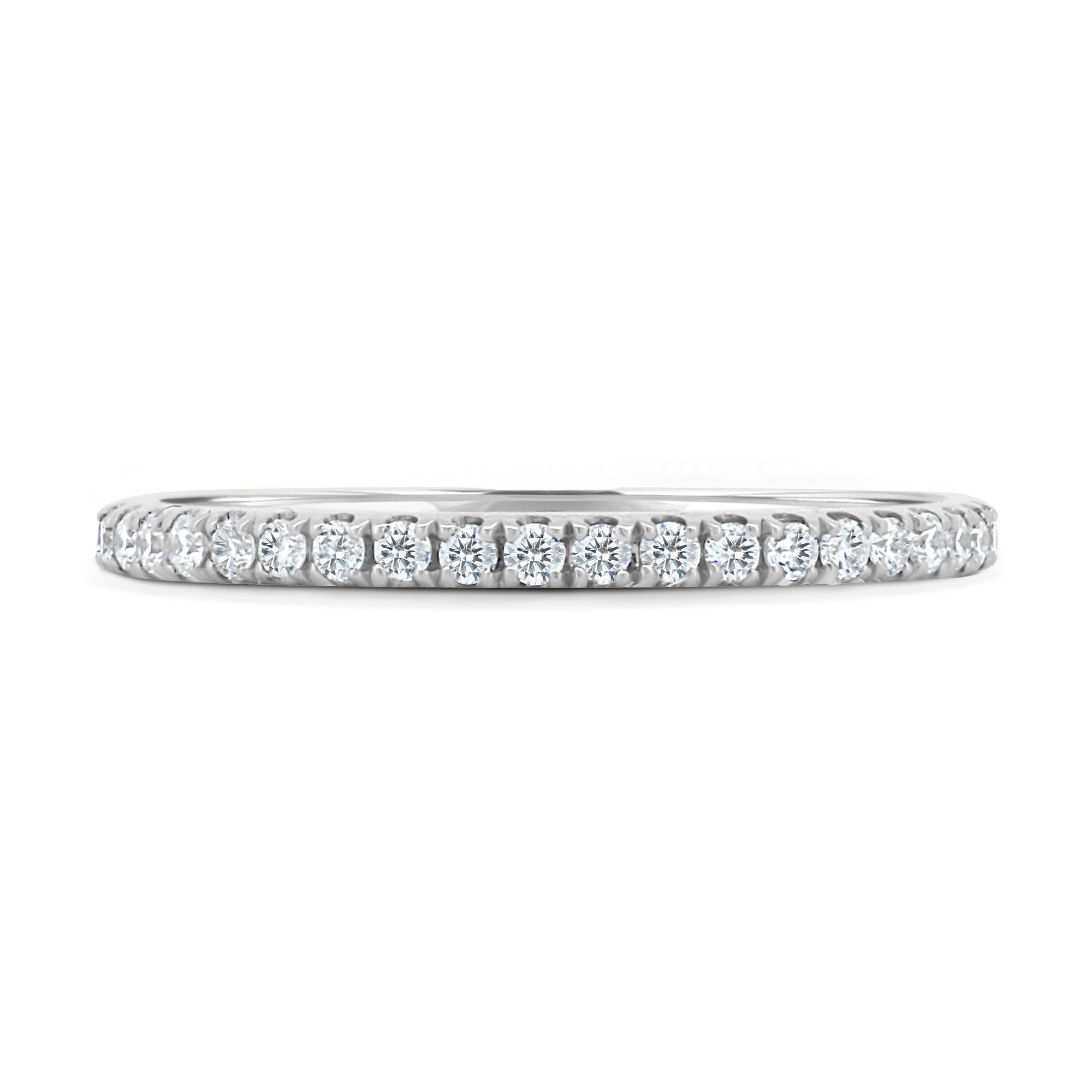 Kaitlyn  Half Pave Wedding Ring - 18k White Gold